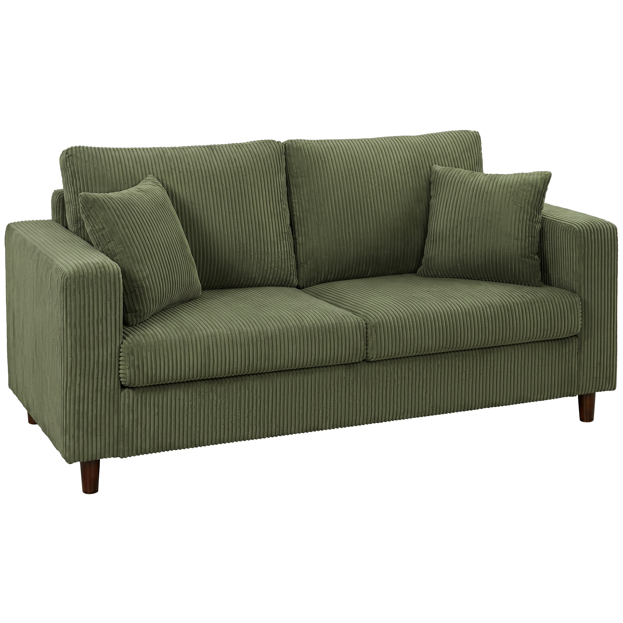 Dvivietė velvetinė sofa su kišeninėmis spyruoklėmis, žalia ir juoda, 170 × 80 × 82 cm