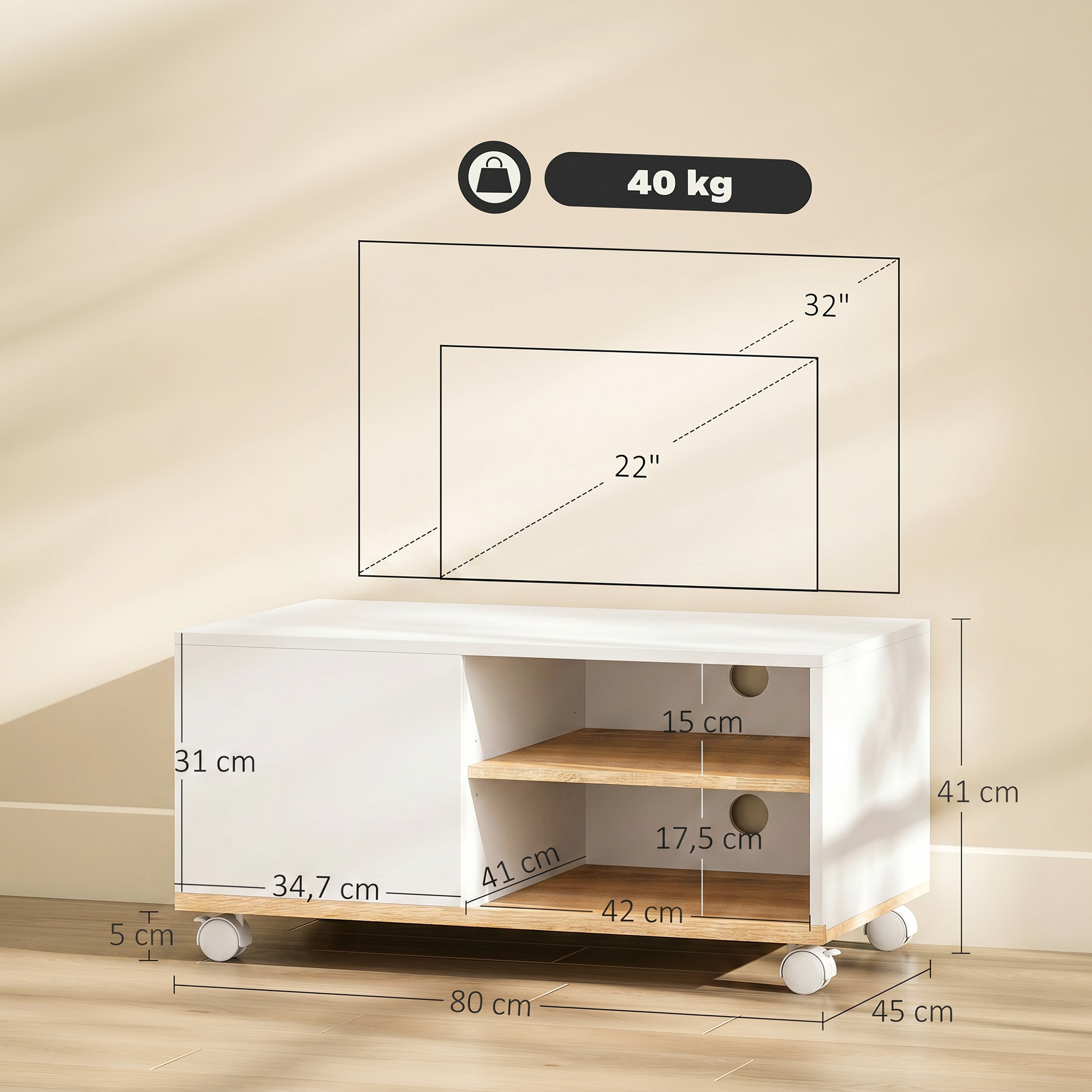TV stovas 80 x 45 x 41 cm 2