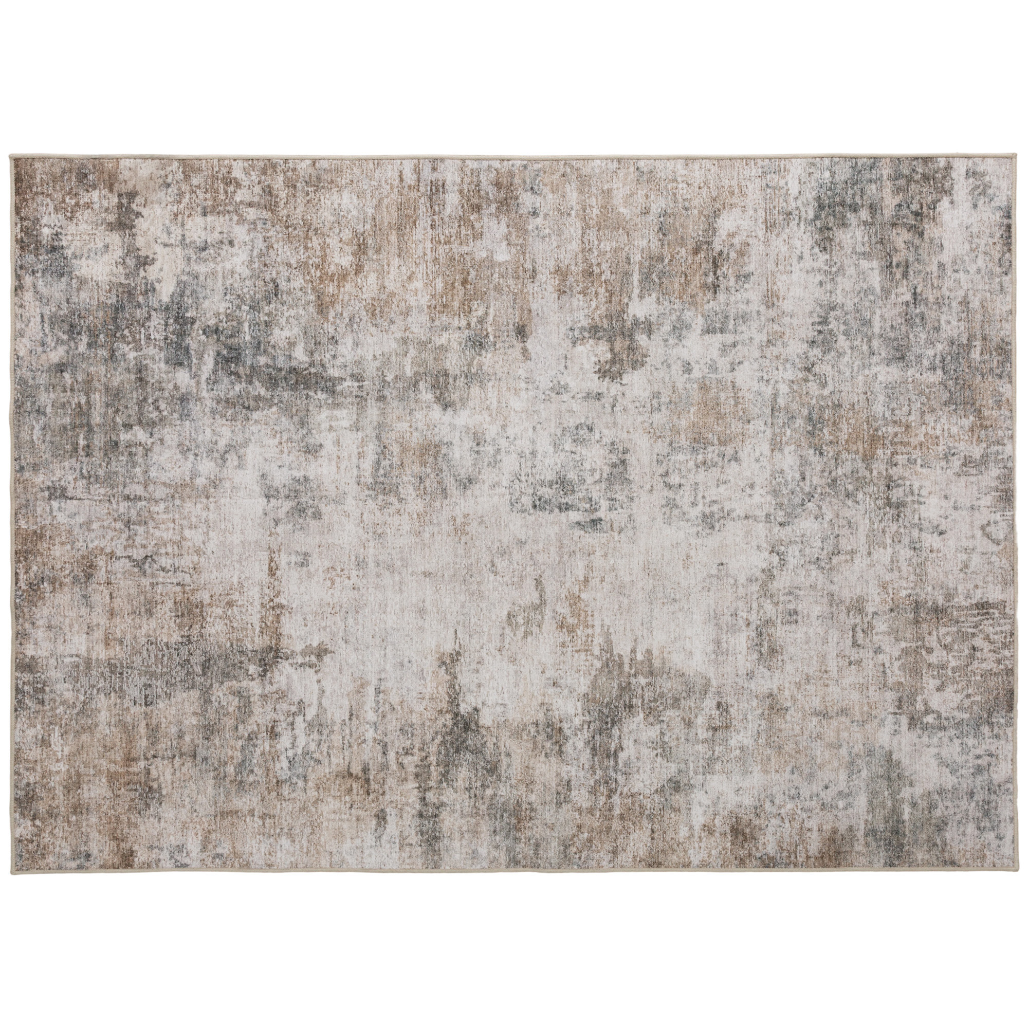 Kilimas su abstrakčiu raštu, skalbiamas, rudas, 300 × 200 × 0,5 cm