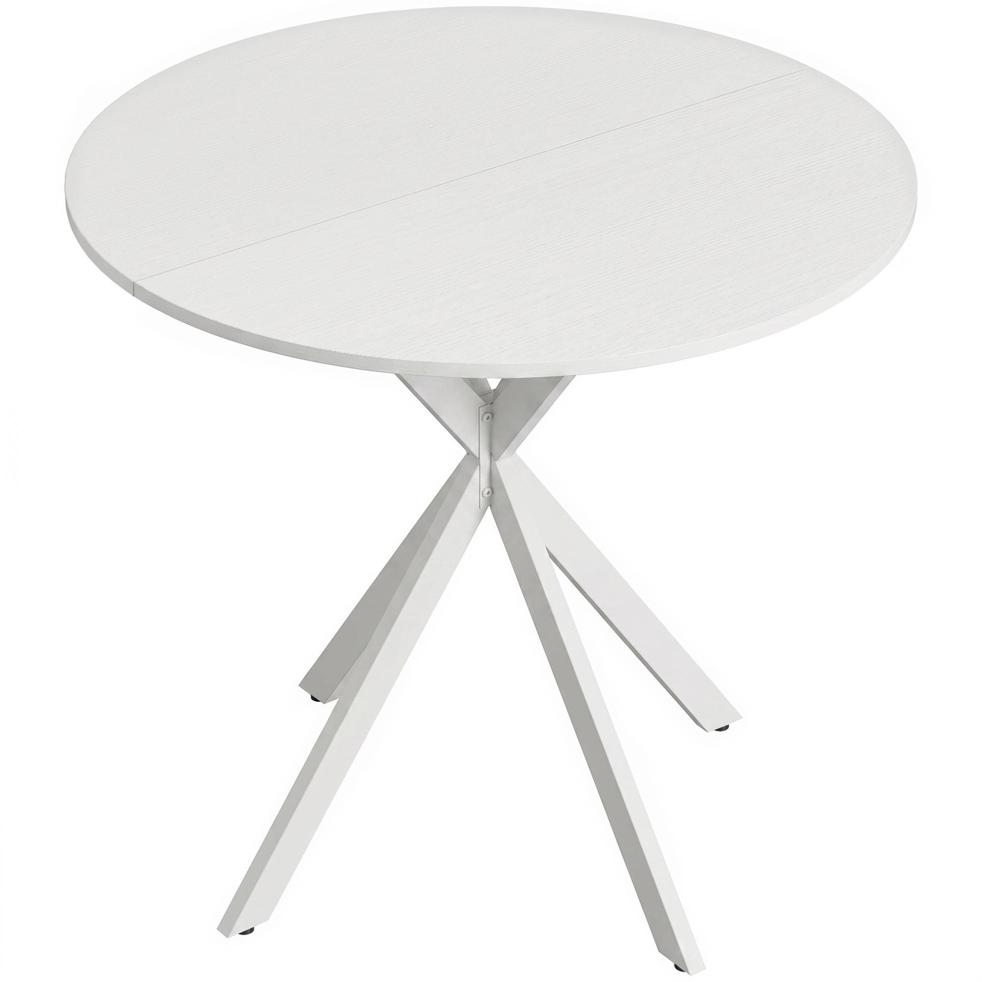 Valgomojo stalas, apvalus, baltas, Ø 80 × 75 cm