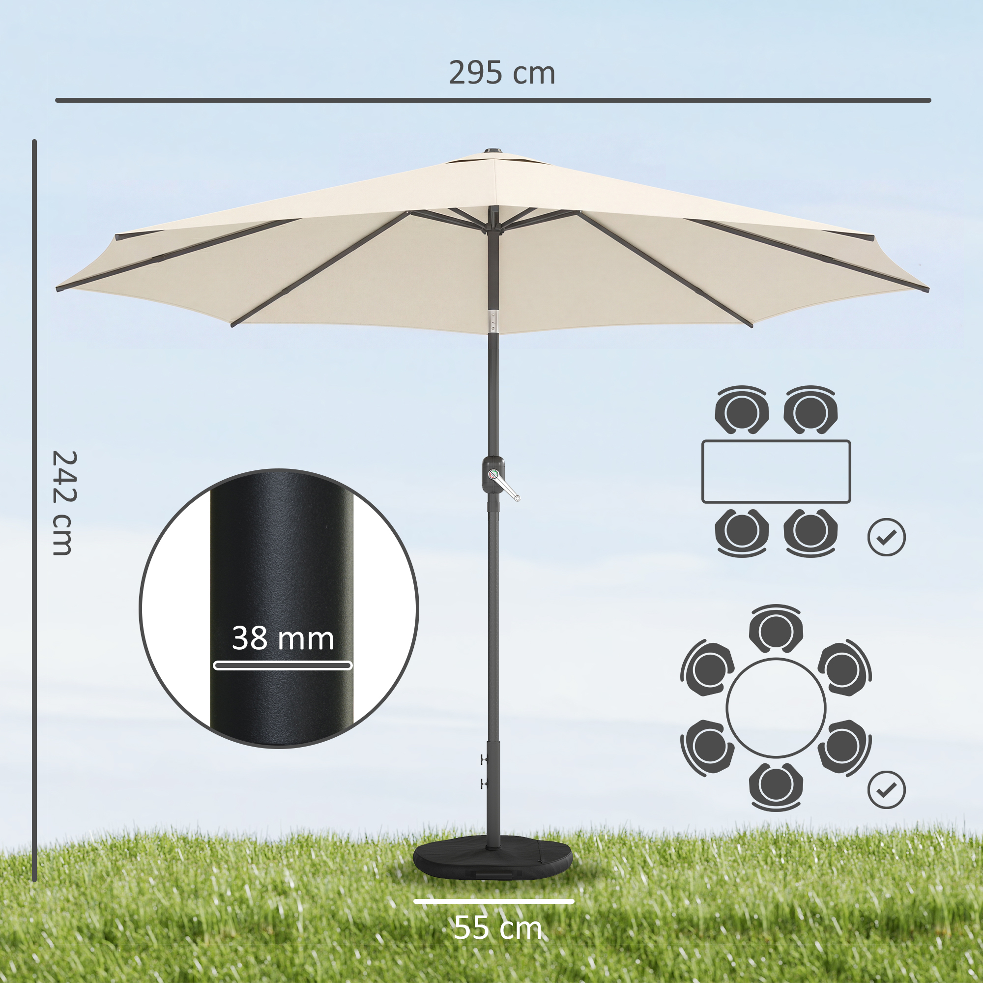 Sodo skėtis Ø295 cm 2