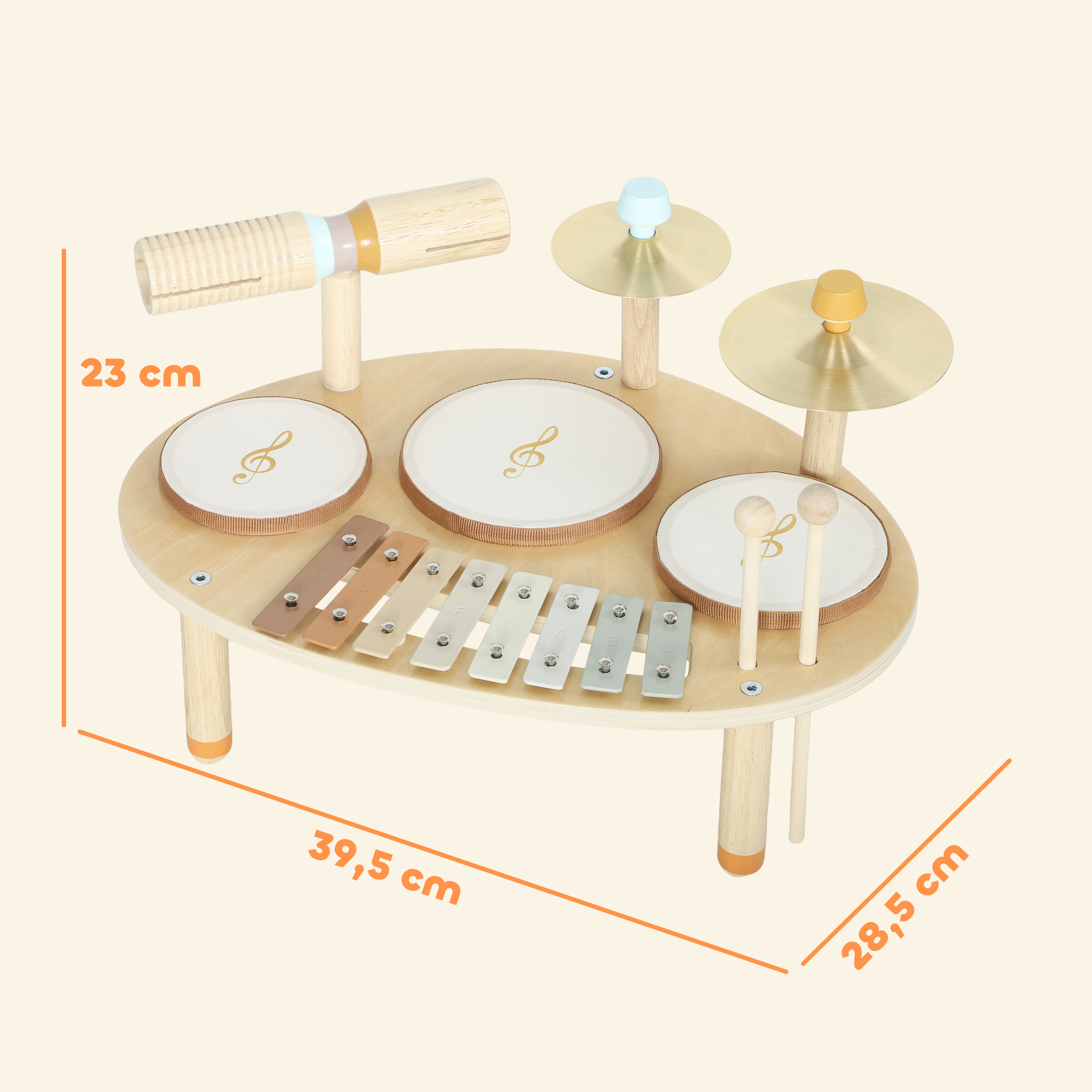 Mušamųjų instrumentų rinkinys natūralaus medžio 2