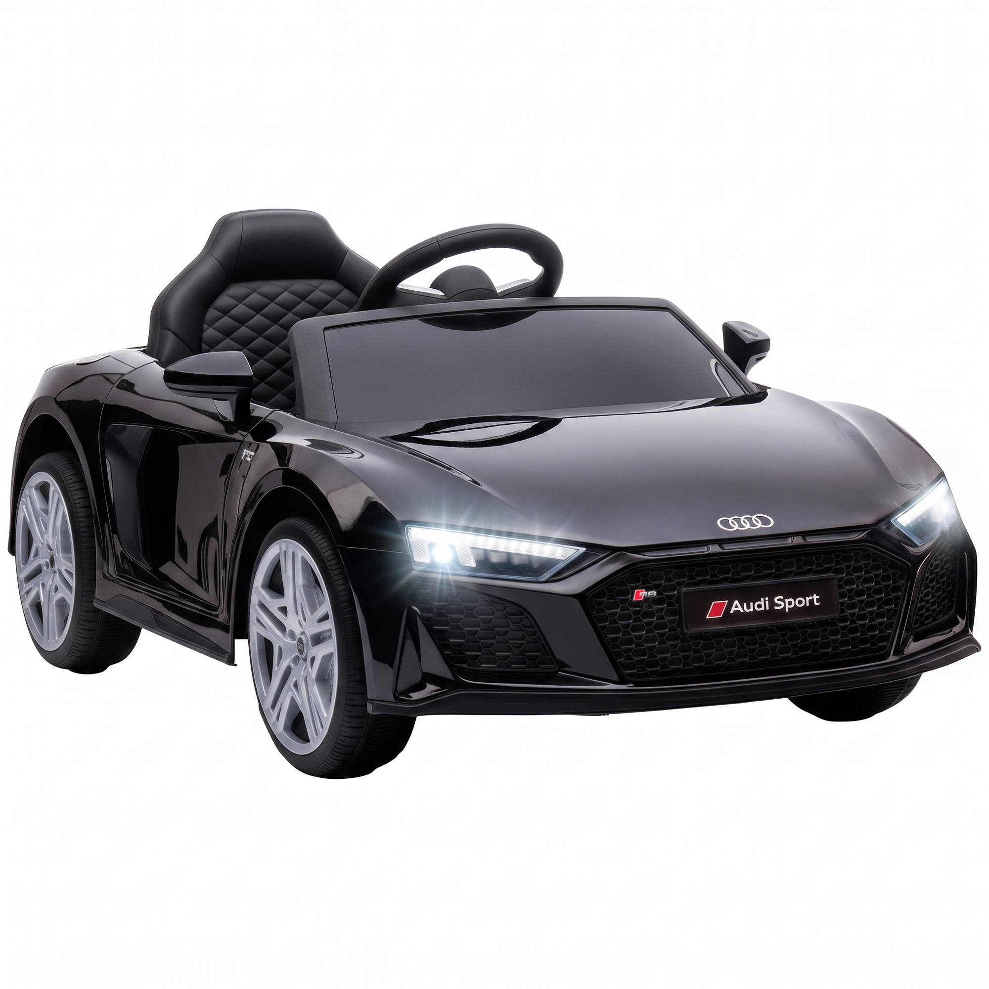 Vaikiškas elektromobilis Audi R8 Spyder su nuotolinio valdymo pultu, juodas, 107 × 58 × 44 cm
