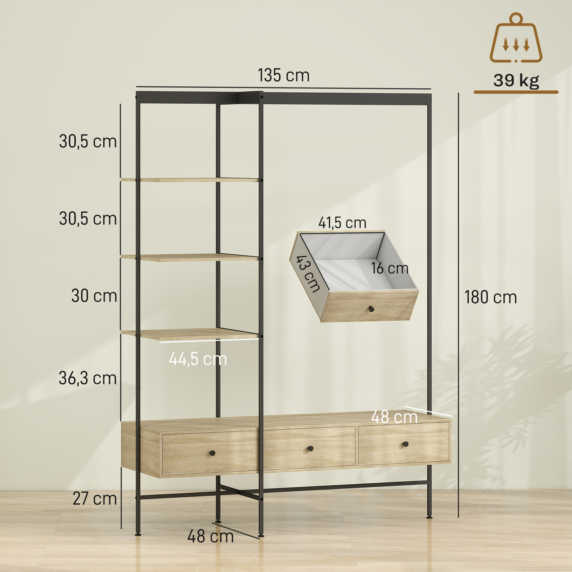 Garderobos stovas 180 cm 2