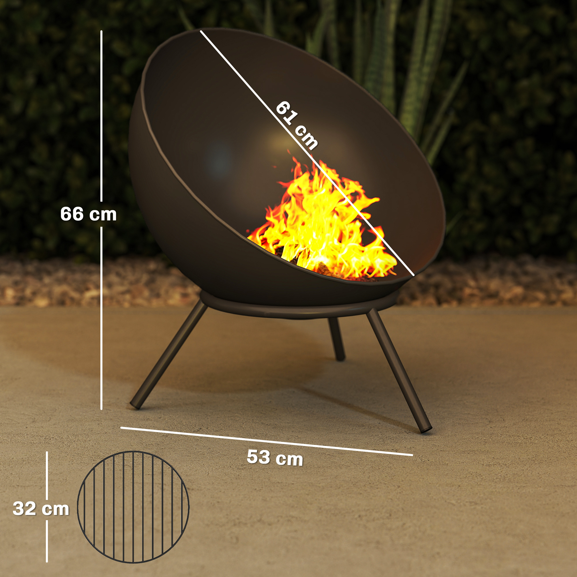 Lauko laužavietė 60 x 53 x 66 cm 2