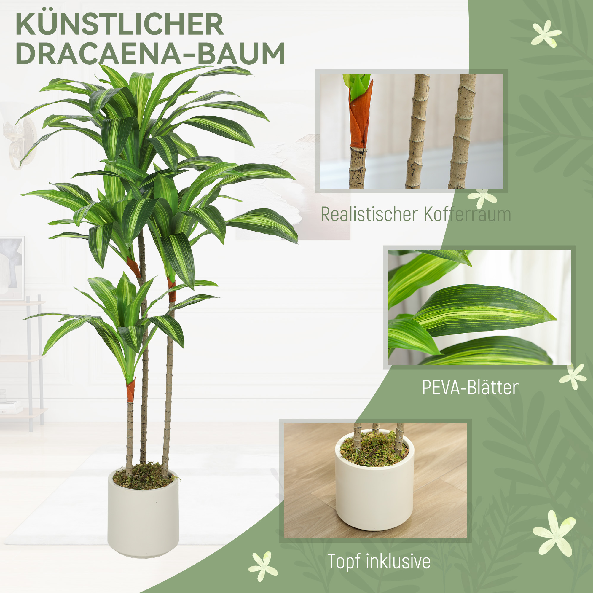Dirbtinis dracena medis 120 cm 3
