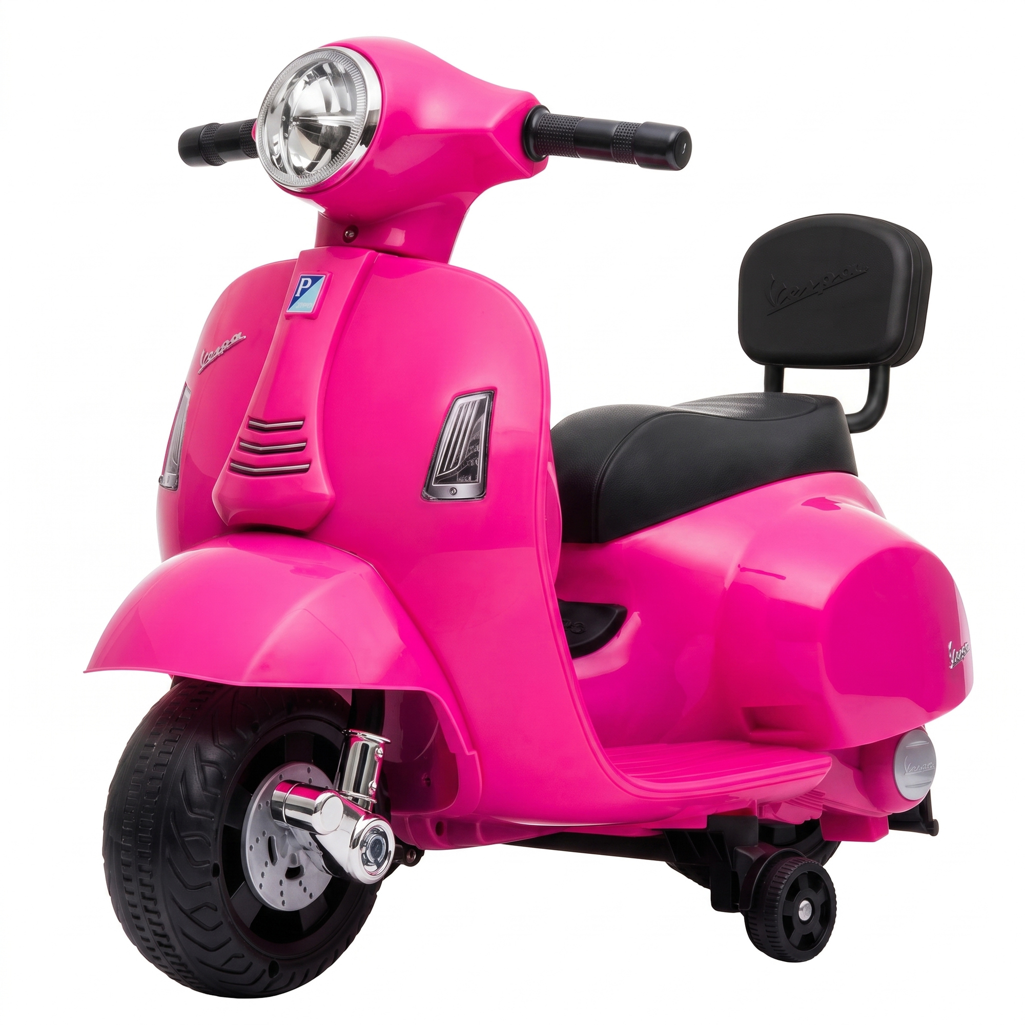 Elektrinis vaikiškas motociklas Mini Vespa GTS su ličio akumuliatoriumi, rožinis, 66,5 × 38 × 52 cm