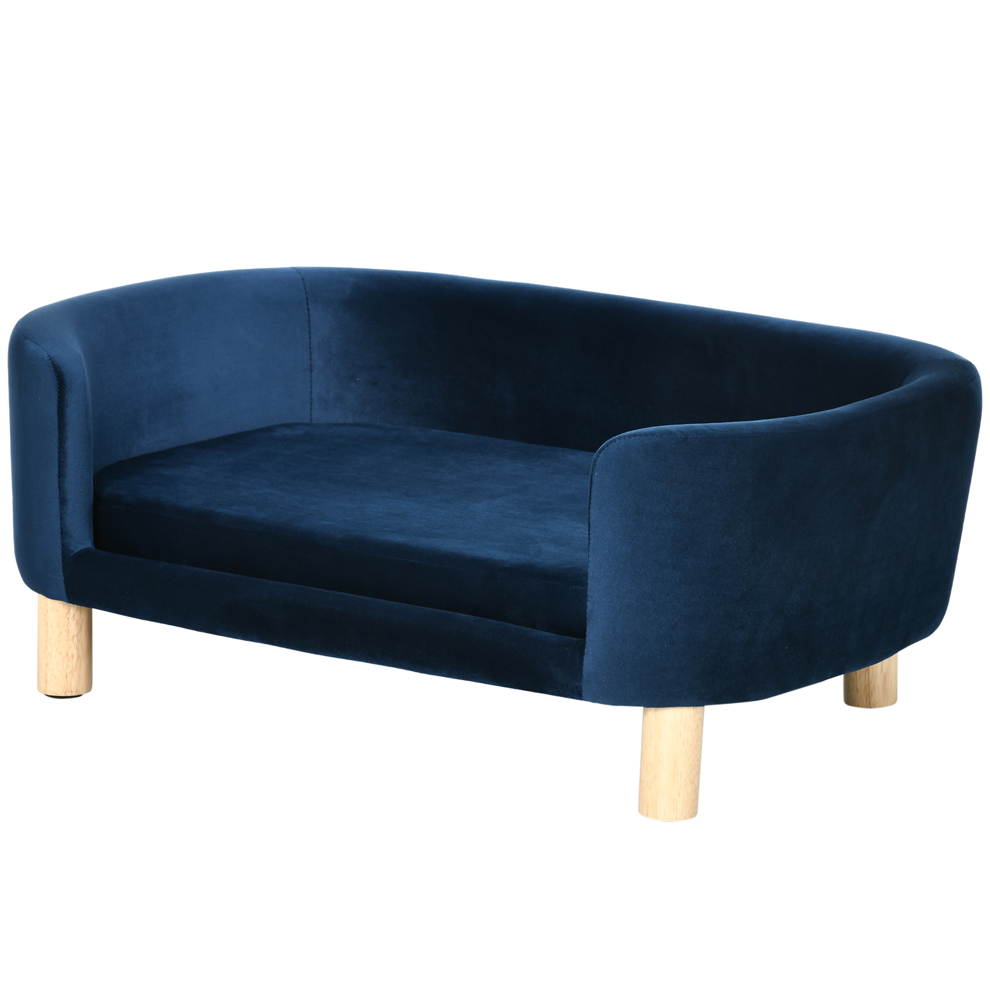 Gyvūnų sofa su trijų pusių atlošais, mėlyna, 86 × 55 × 33 cm