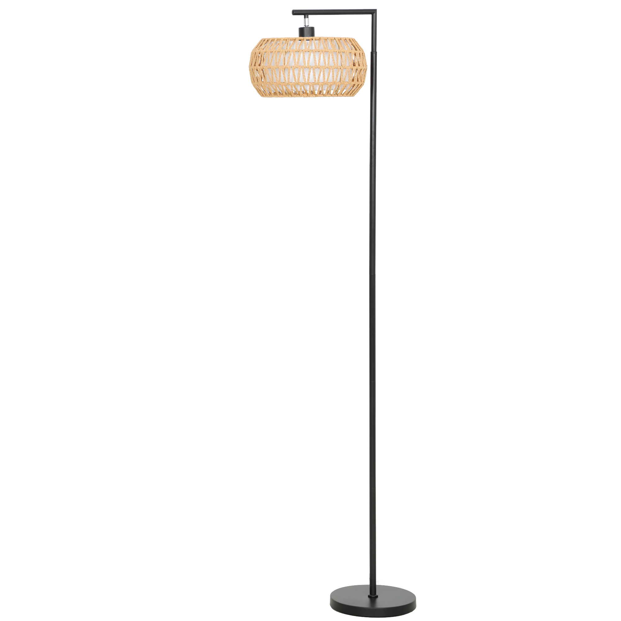 Grindinė LED lempa su dvigubu gaubtu, juoda, 52 × 33 × 170 cm