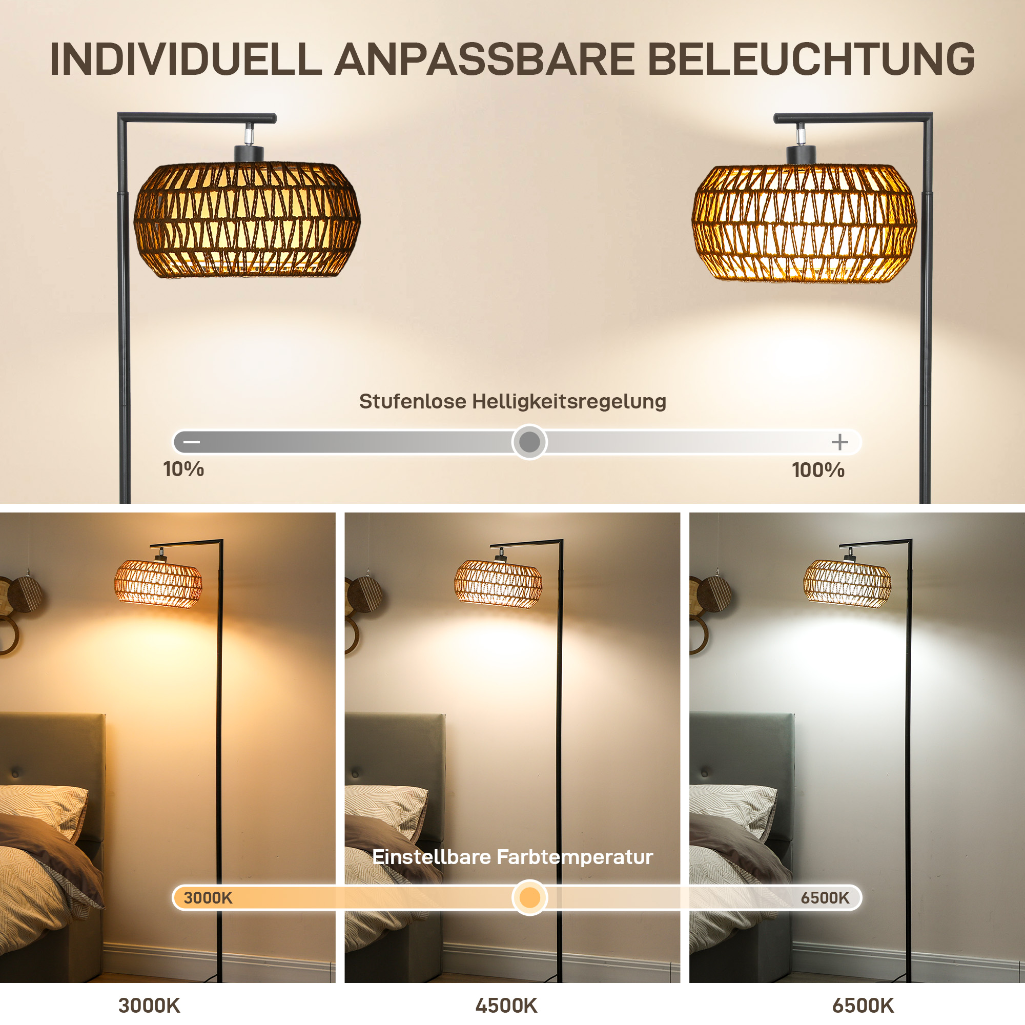 Grindinė LED lempa su dvigubu gaubtu, juoda, 52 × 33 × 170 cm 3