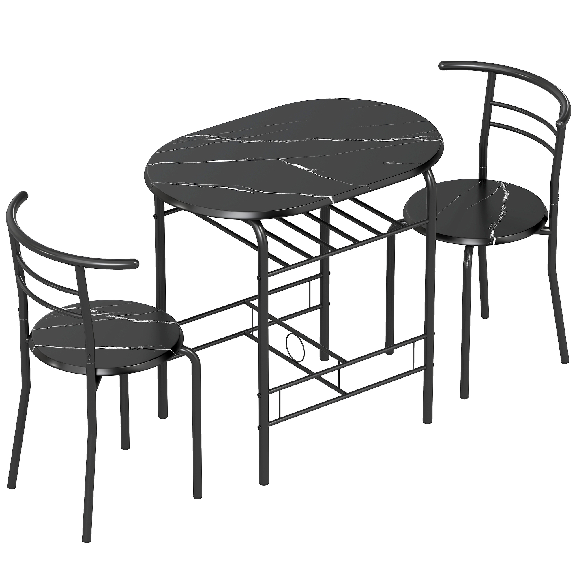 Valgomojo stalo komplektas 80x52x76 cm 3 vnt.