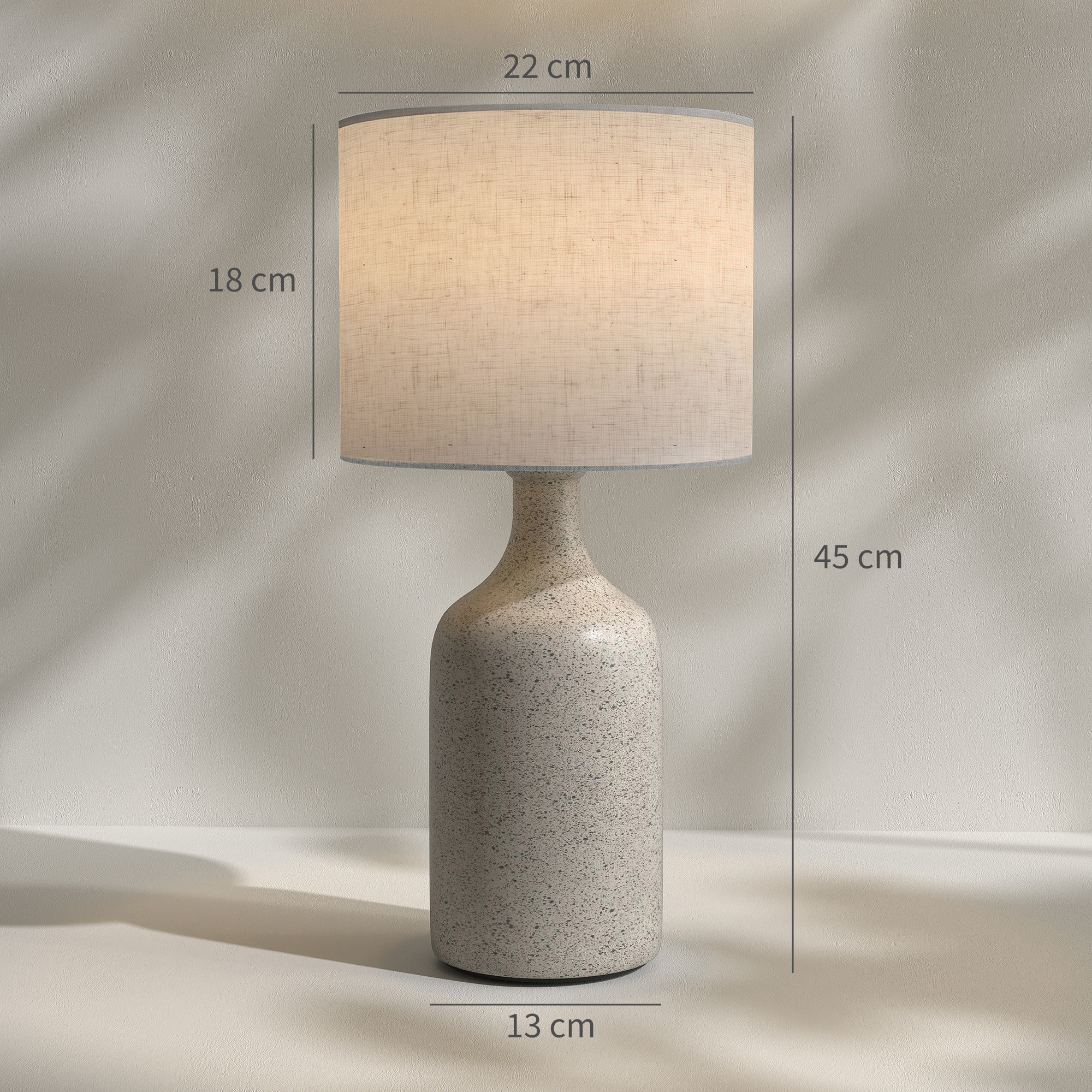 Stalinis šviestuvas su keraminiu pagrindu ir E27 lizdu, smėlio ir rusvai gelsvos spalvų, Ø22 x 45 cm 2