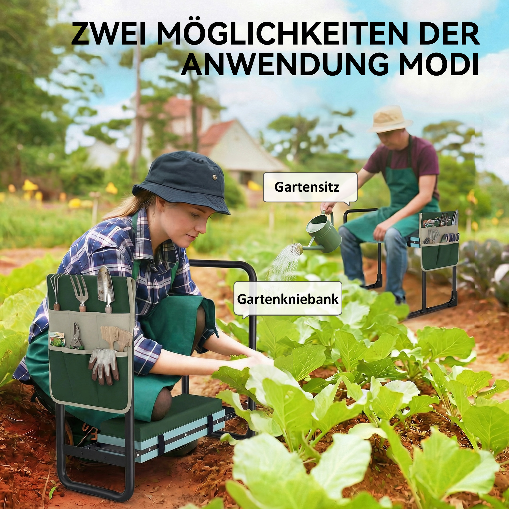 Sodo klūpynė 2-in-1 3