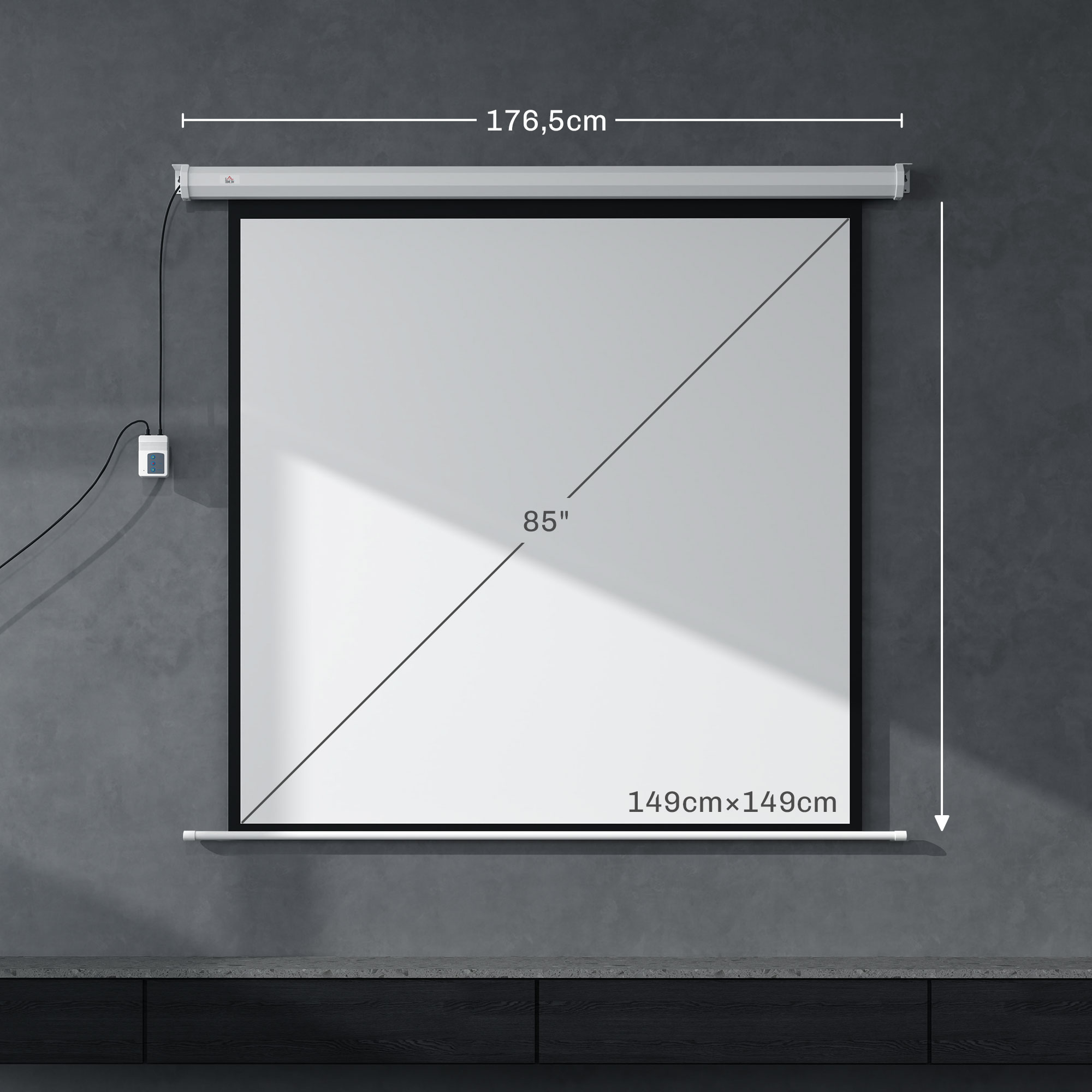 Projekcinis ekranas 152 x 152 cm 2