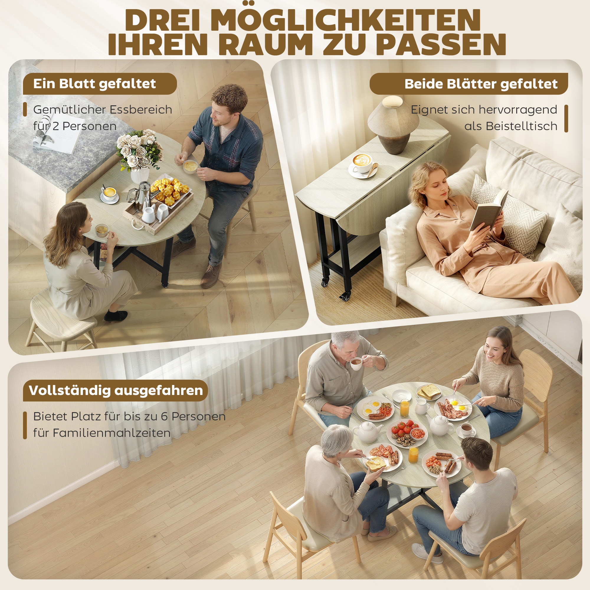 Sulankstomas stalas natūralaus medžio 3