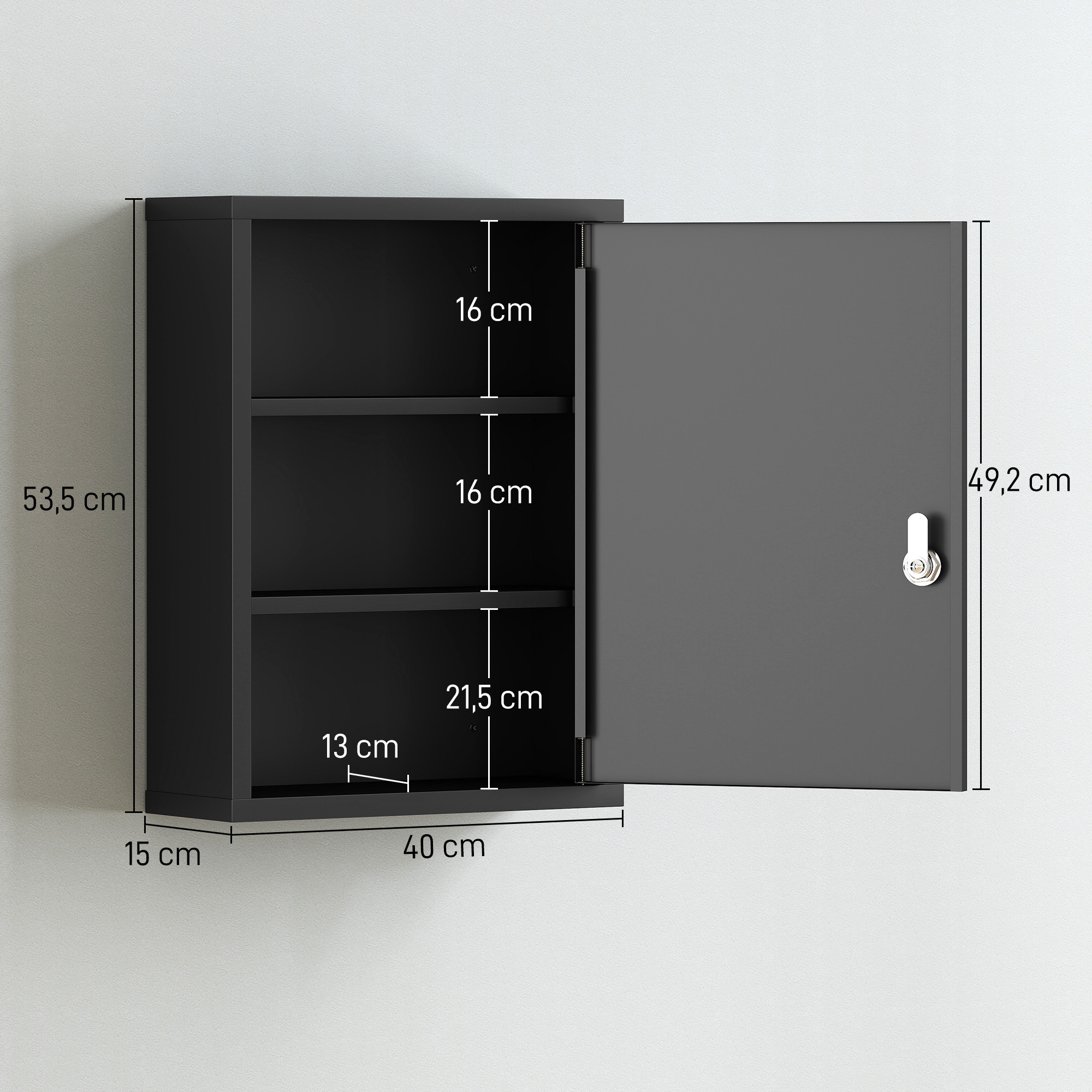 Vaistų spintelė 40 x 15 x 53,5 cm 2