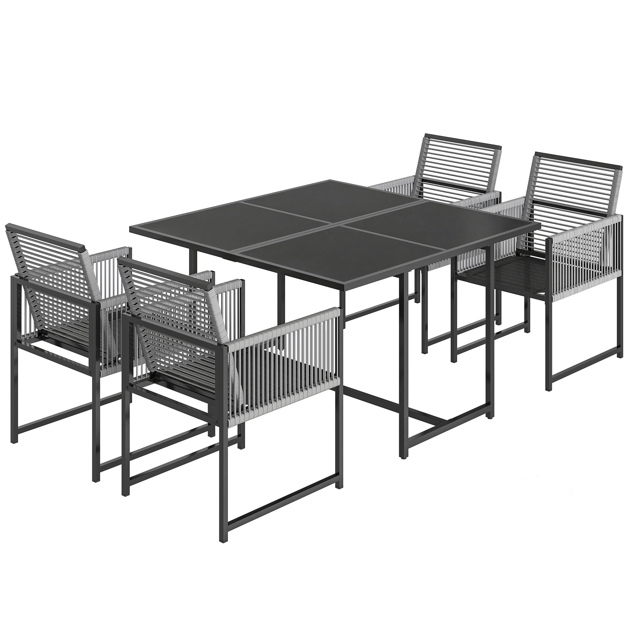 Lauko valgomojo komplektas 120x120 cm 5 vnt.