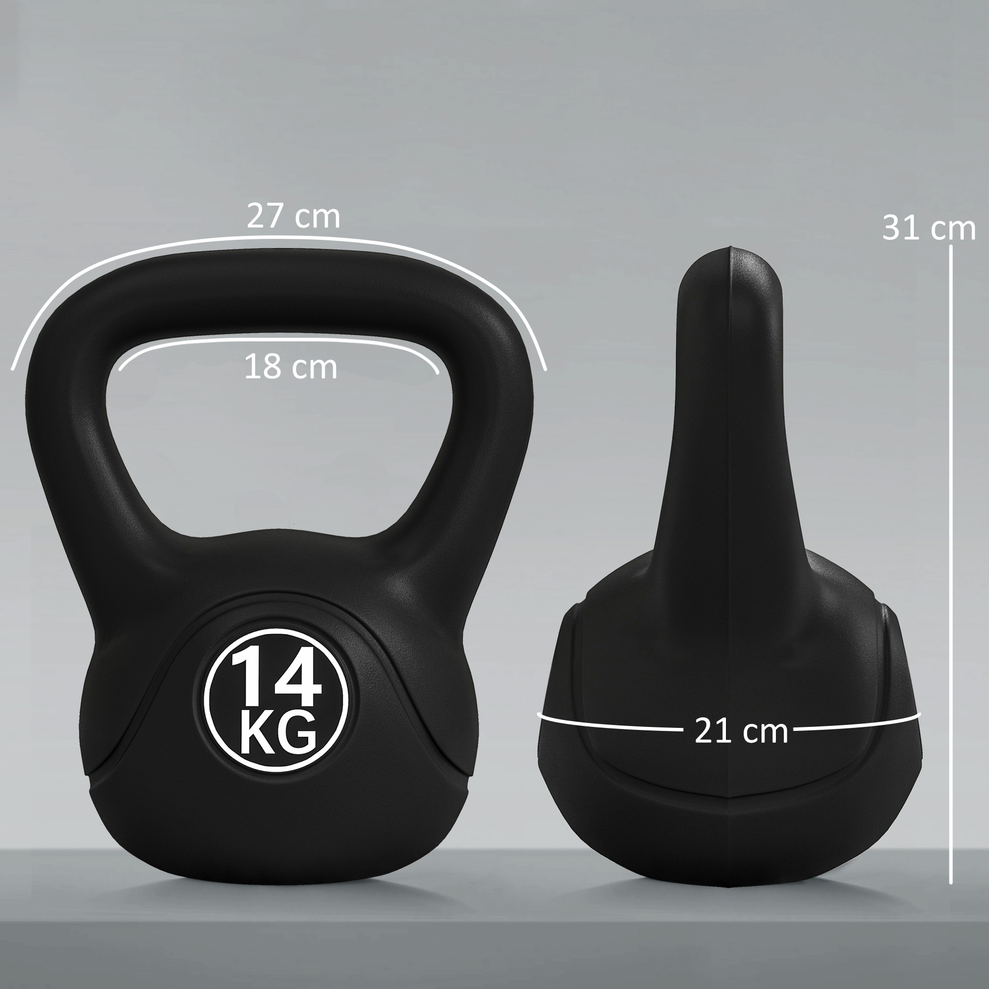 Svarstis 14 kg, juodas, 27 × 21 × 31 cm 2