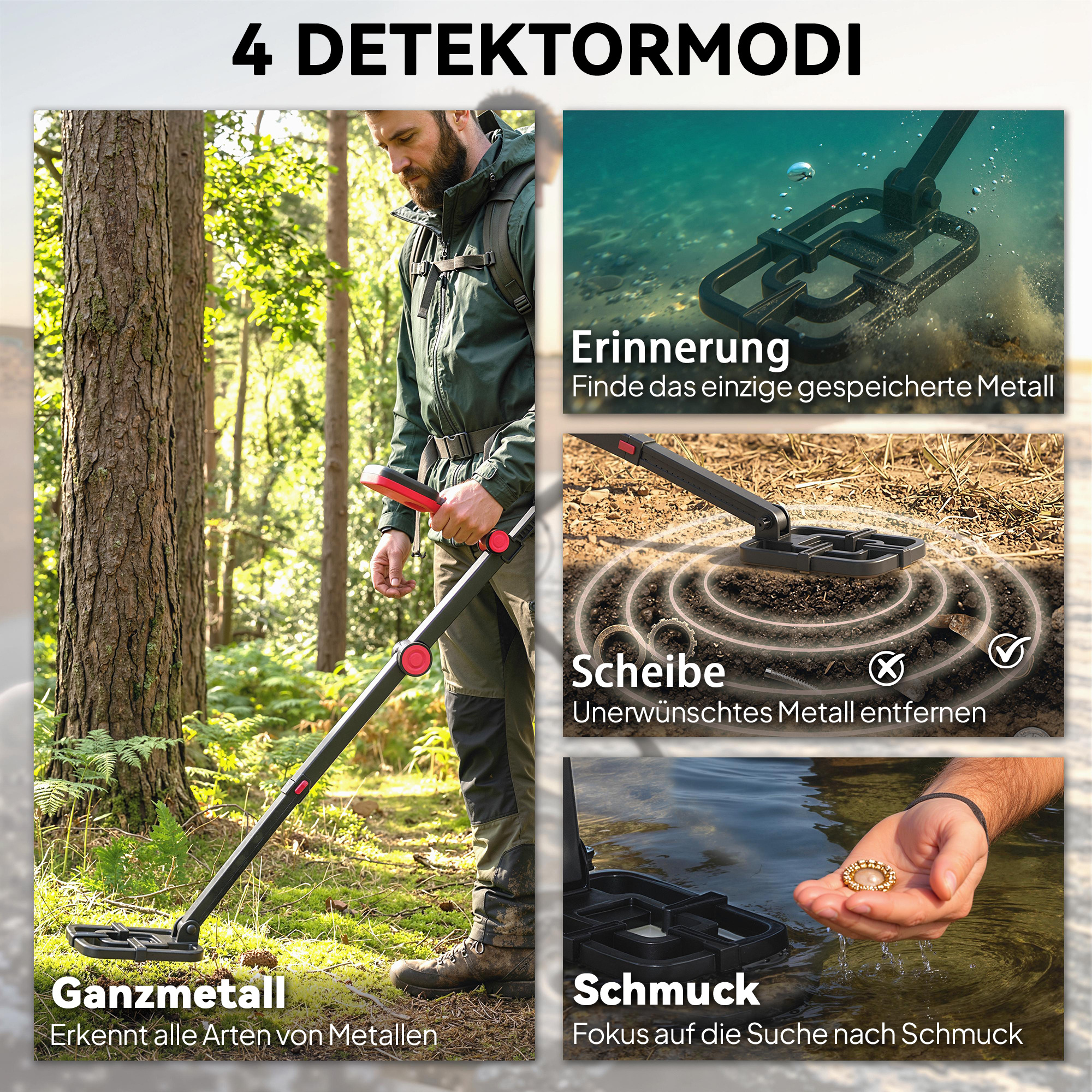 Metalo detektorius juoda-oranžinė 3