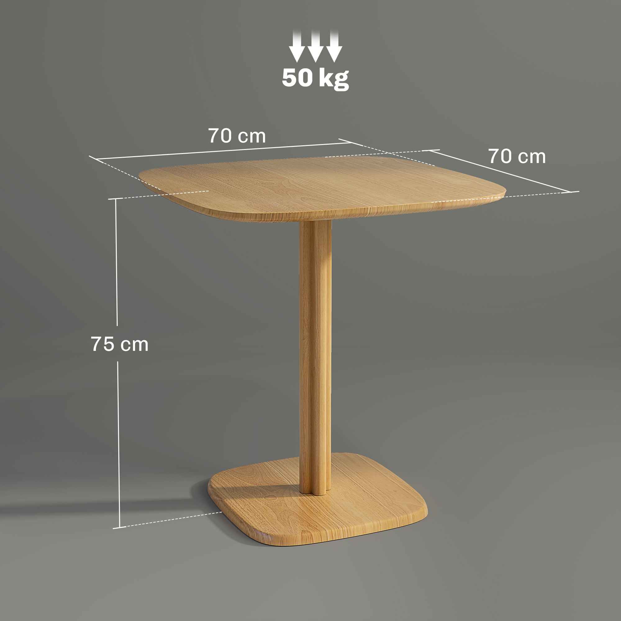 Valgomojo stalas 70 x 70 cm 2