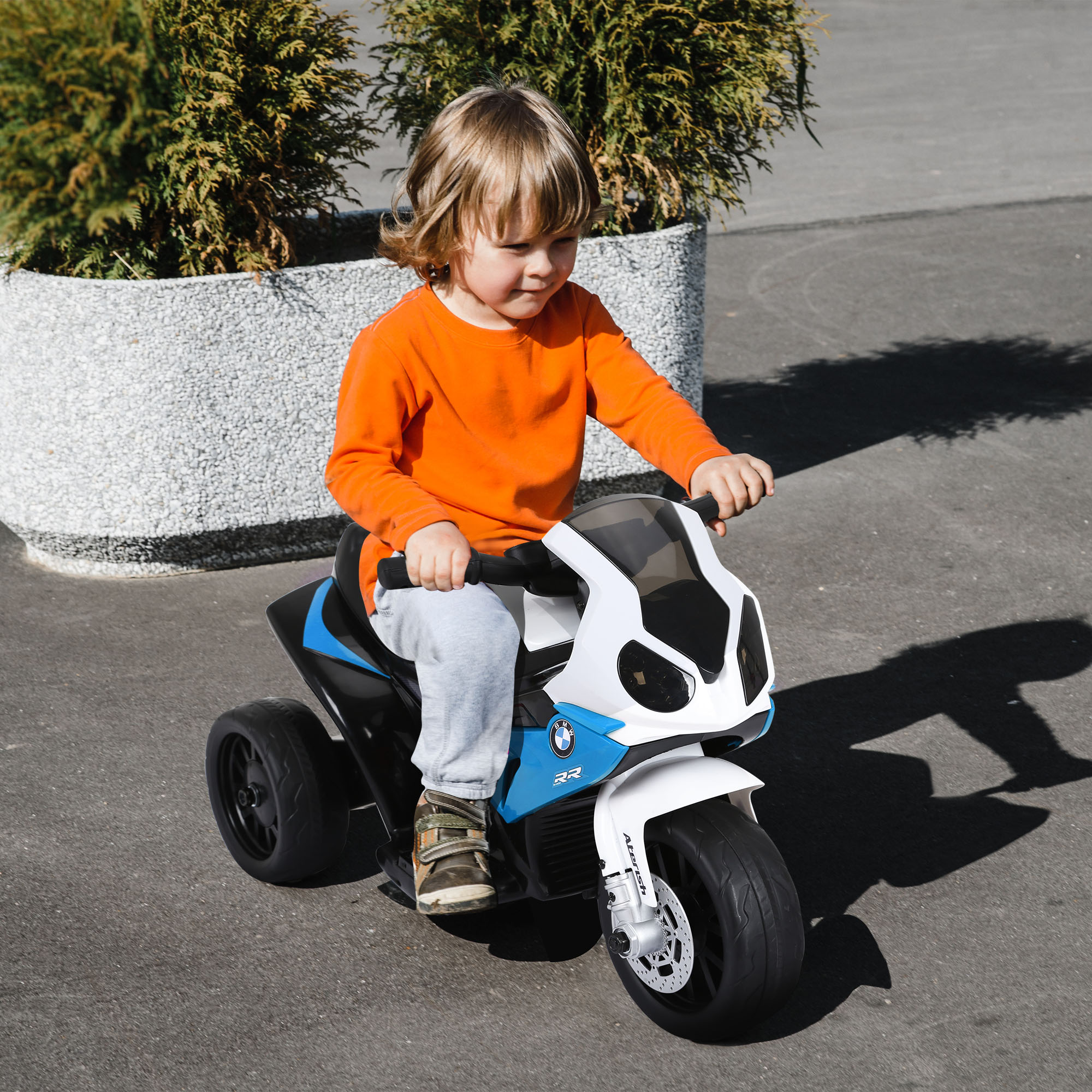 Vaikiškas elektrinis motociklas BMW S1000RR, 6 V, mėlynas, 66 × 37 × 44 cm