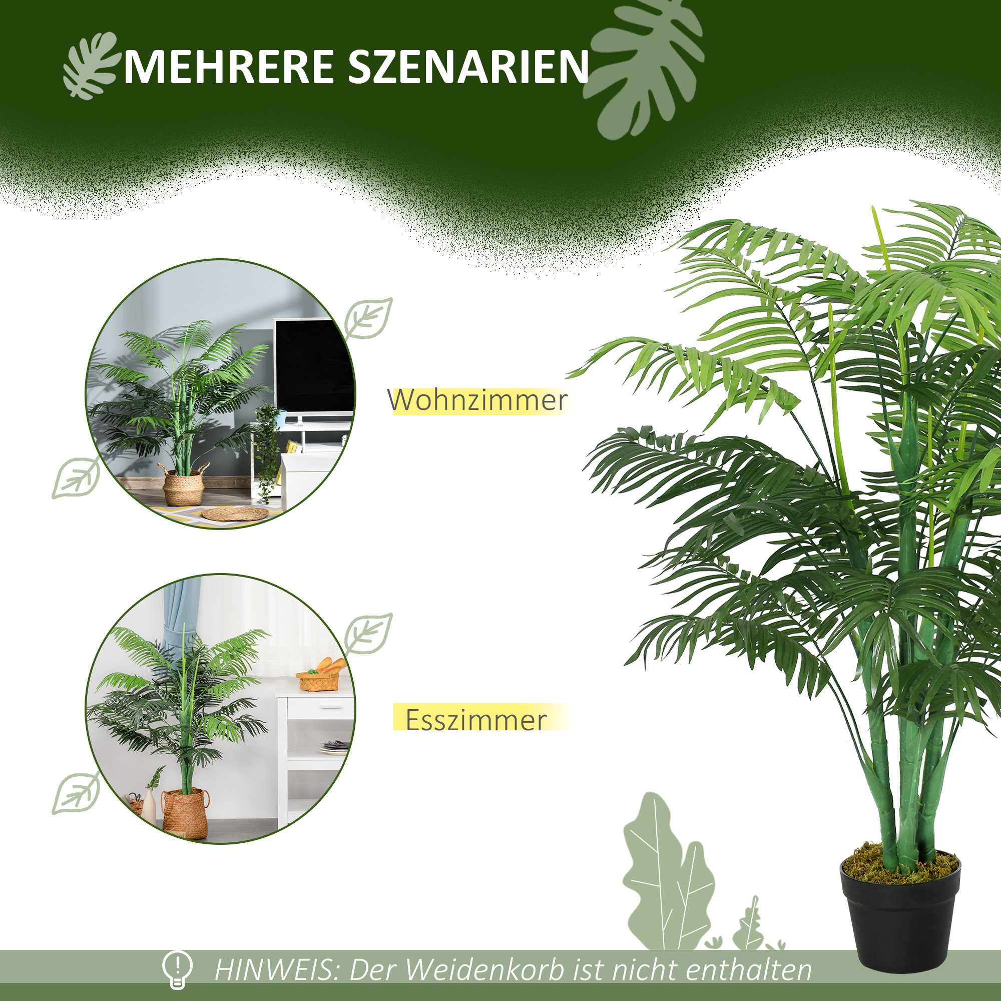 Dirbtinė palmė 125 cm 1 vnt. 3