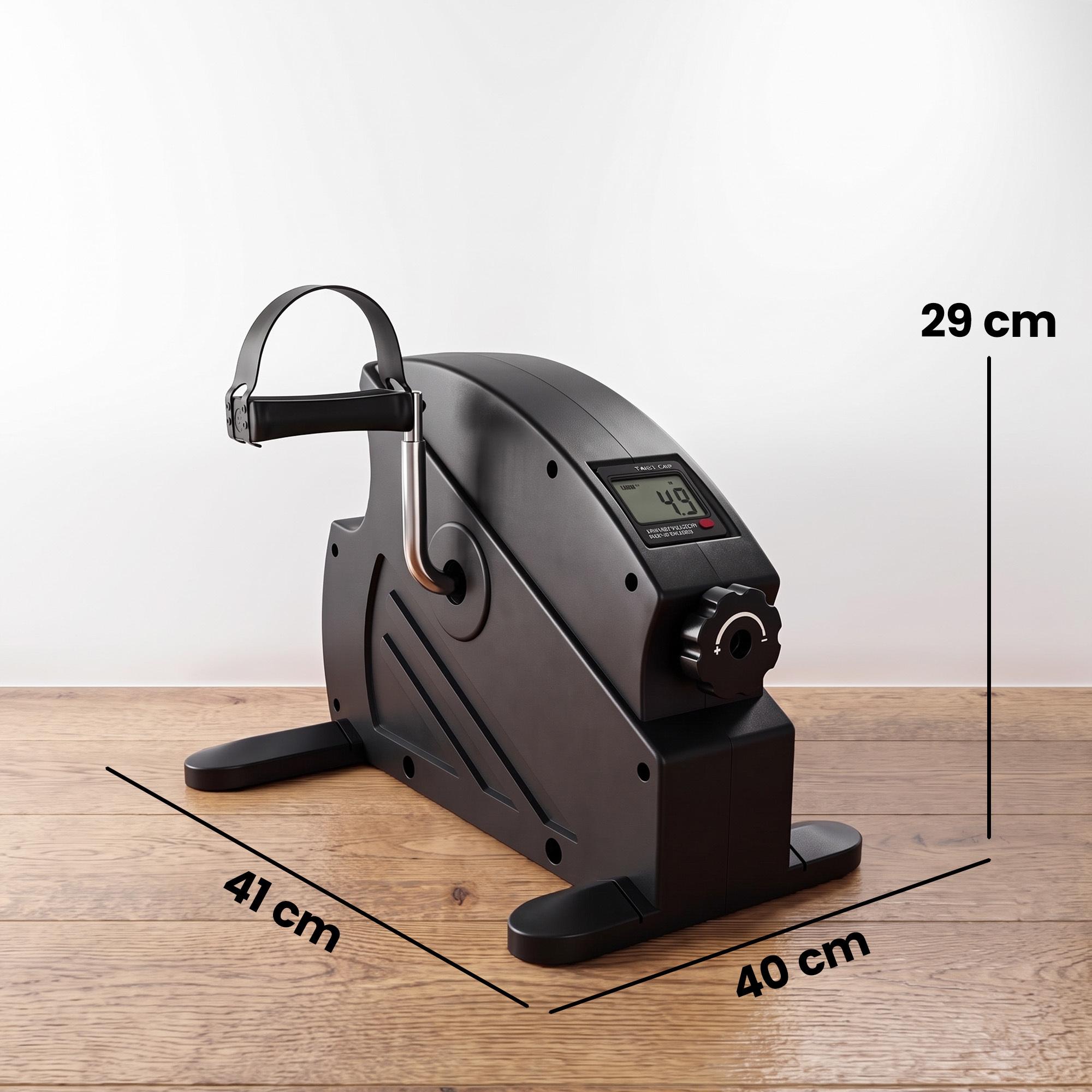 Mini treniruoklis su bepakopiu pasipriešinimu ir LCD monitoriumi, juodas, 41 x 40 x 29 cm 2
