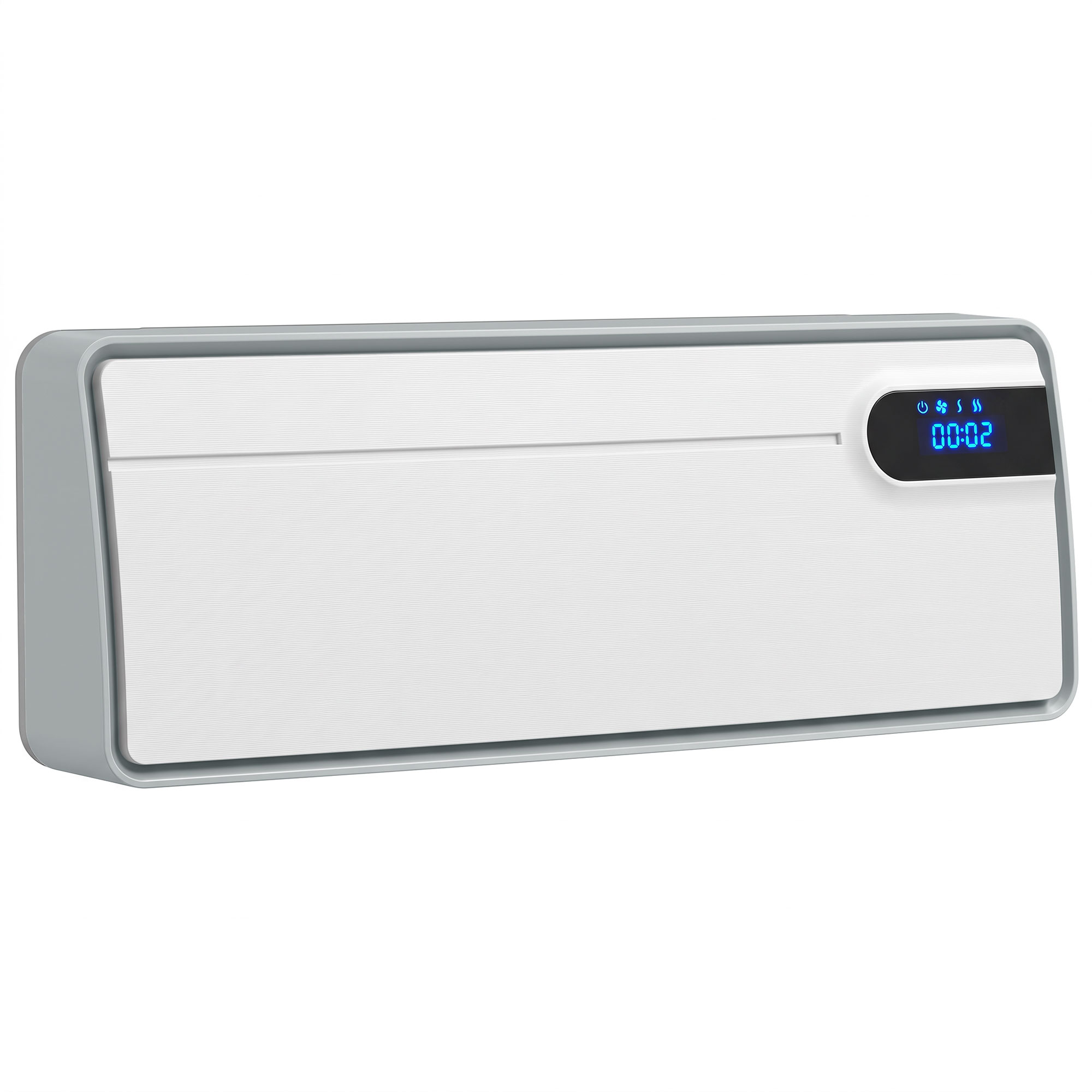 Sieninis elektrinis šildytuvas su PTC keraminiu kaitinimu ir Wi‑Fi, baltas, 50 × 14,5 × 19 cm
