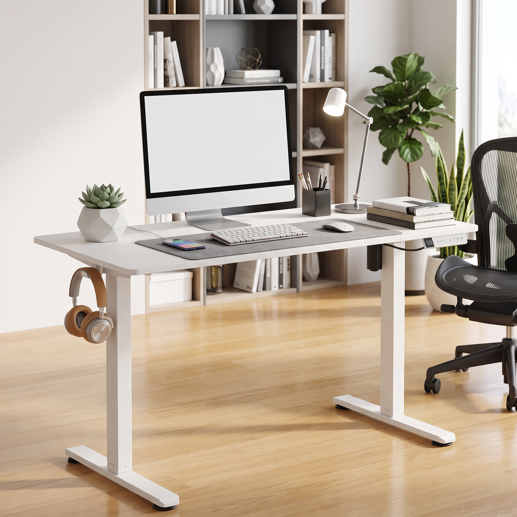 Rašomasis stalas elektrinis reguliuojamo aukščio, 120 x 60 x 72–120 cm
