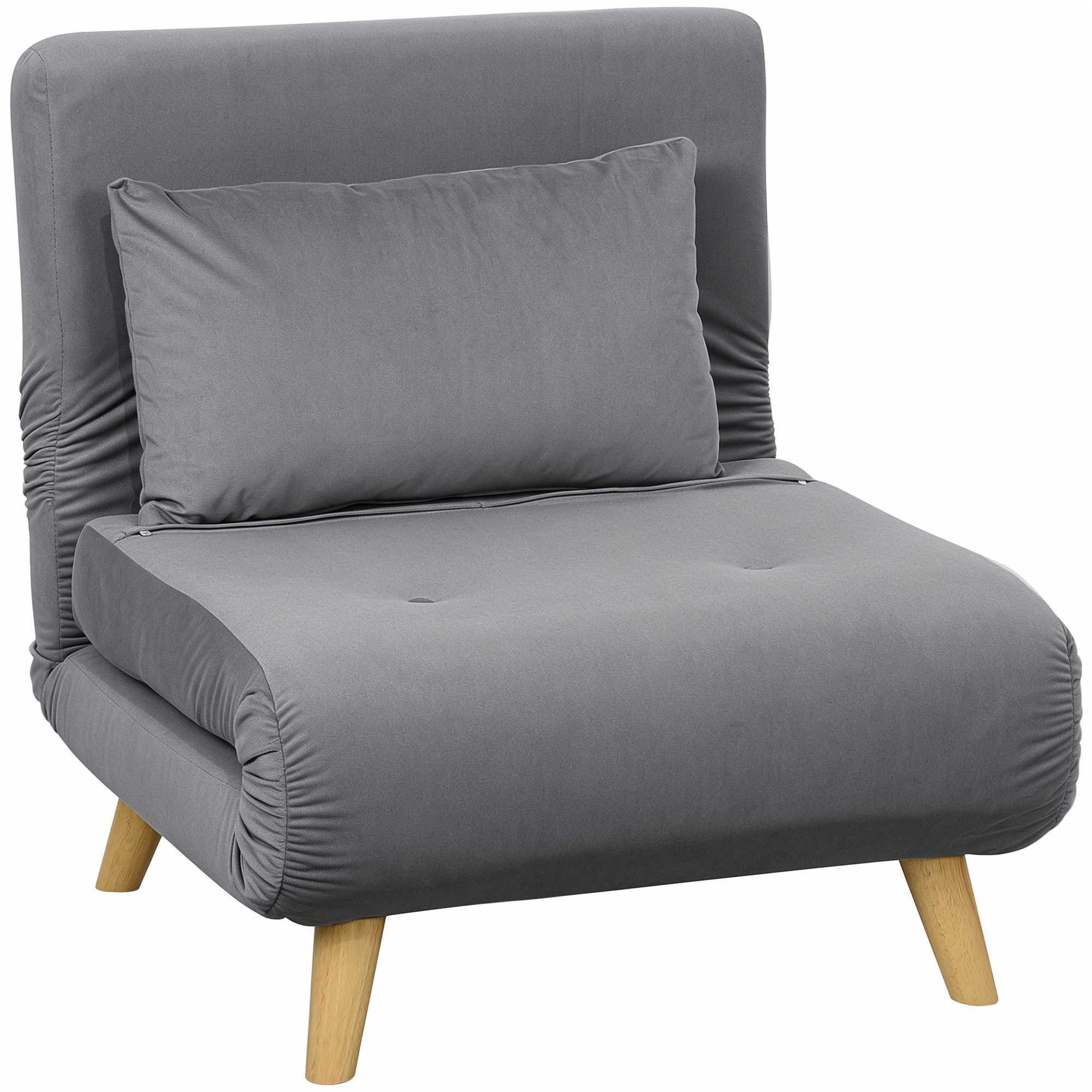 Miegamasis fotelis 3 viename su 6 padėčių atlošu, pilkas, 72 × 78 × 79 cm