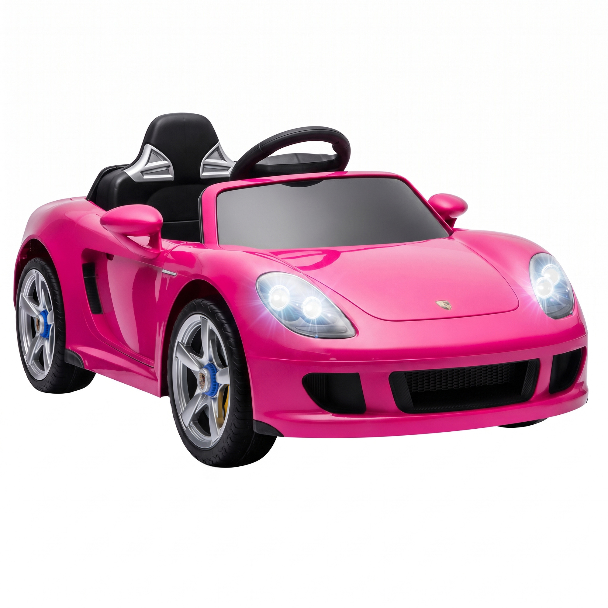 Vaikiškas elektromobilis Porsche Carrera GT su nuotoliniu valdymu, rožinis/juodas, 111,1 × 59 × 45 cm
