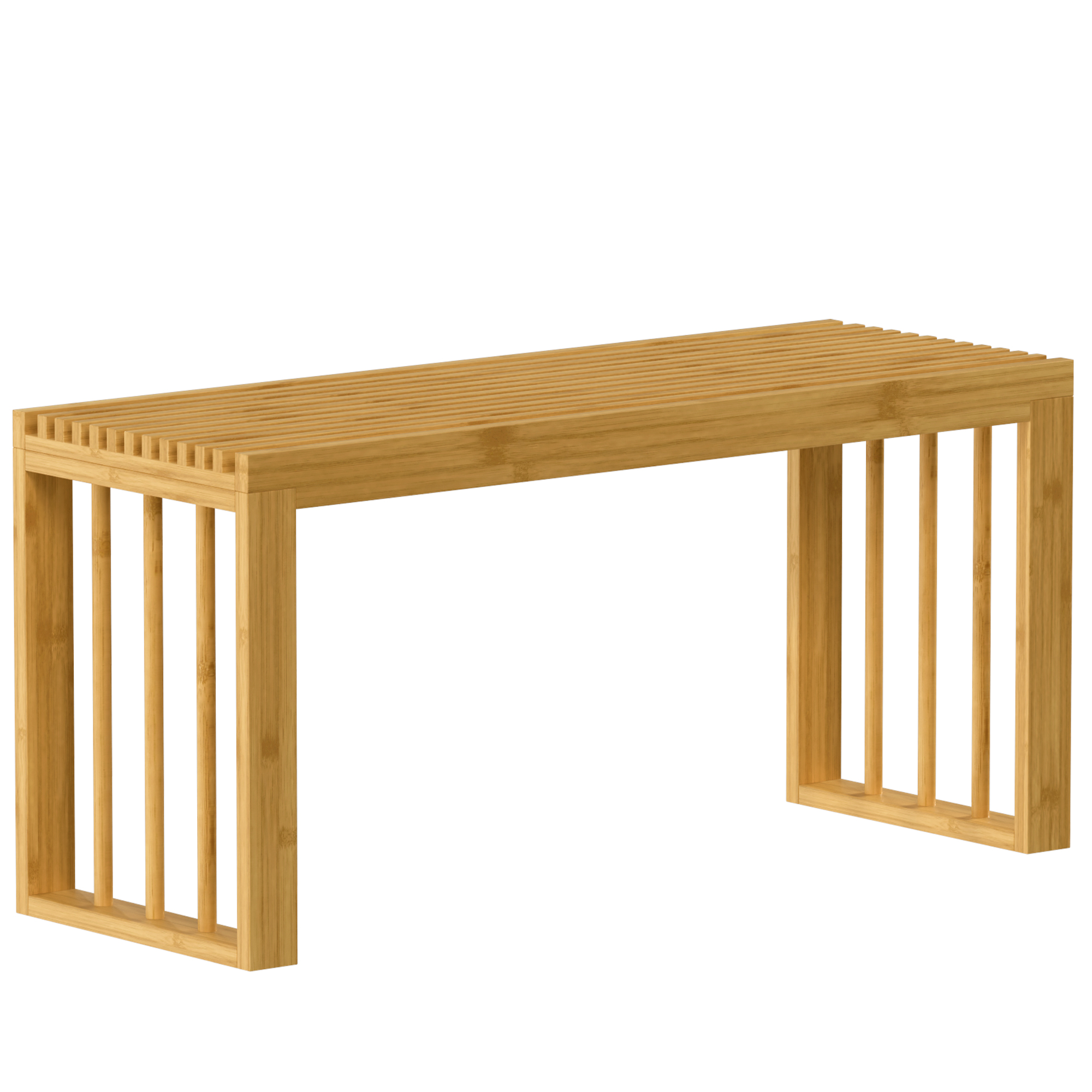 Batų suoliukas iš bambuko be atlošo, natūralios spalvos, 90 × 33 × 43 cm
