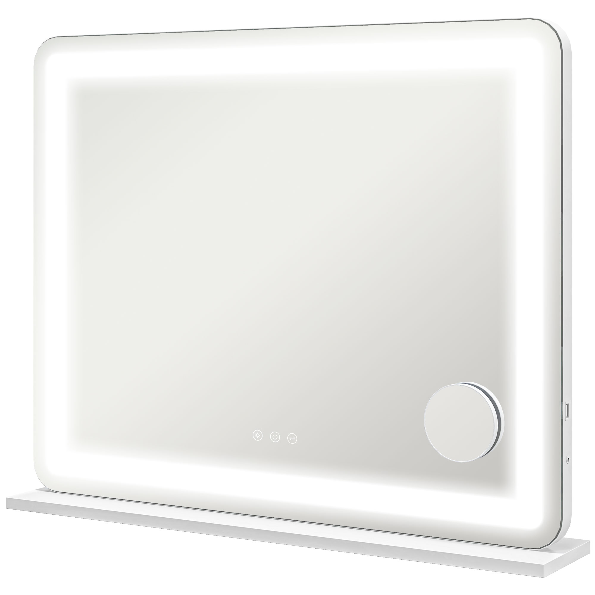 Kosmetinis LED veidrodis su USB jungtimi, baltas, 80 × 14 × 62 cm