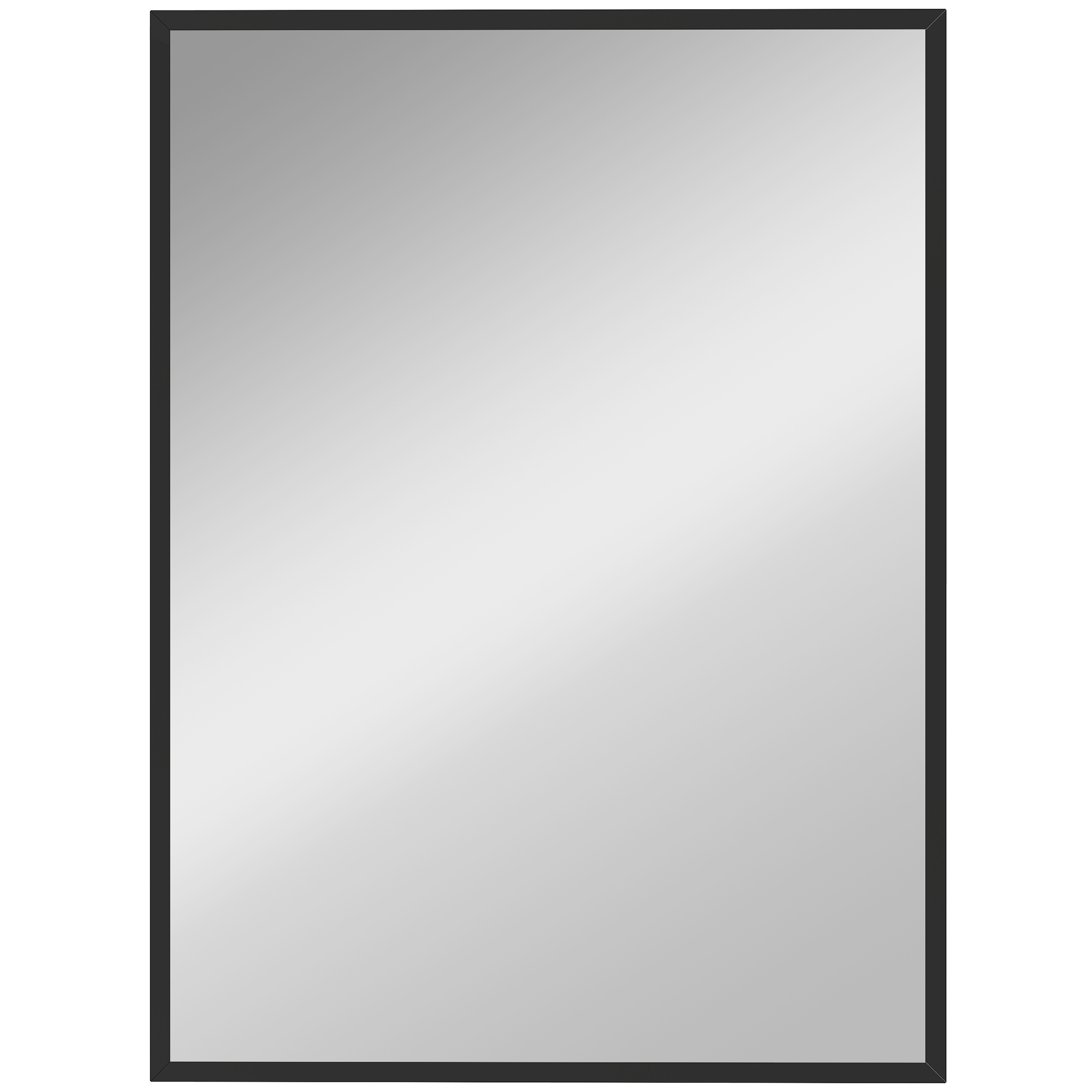 Sieninis veidrodis su MDF rėmu, juodas, 76,2 × 101,6 cm