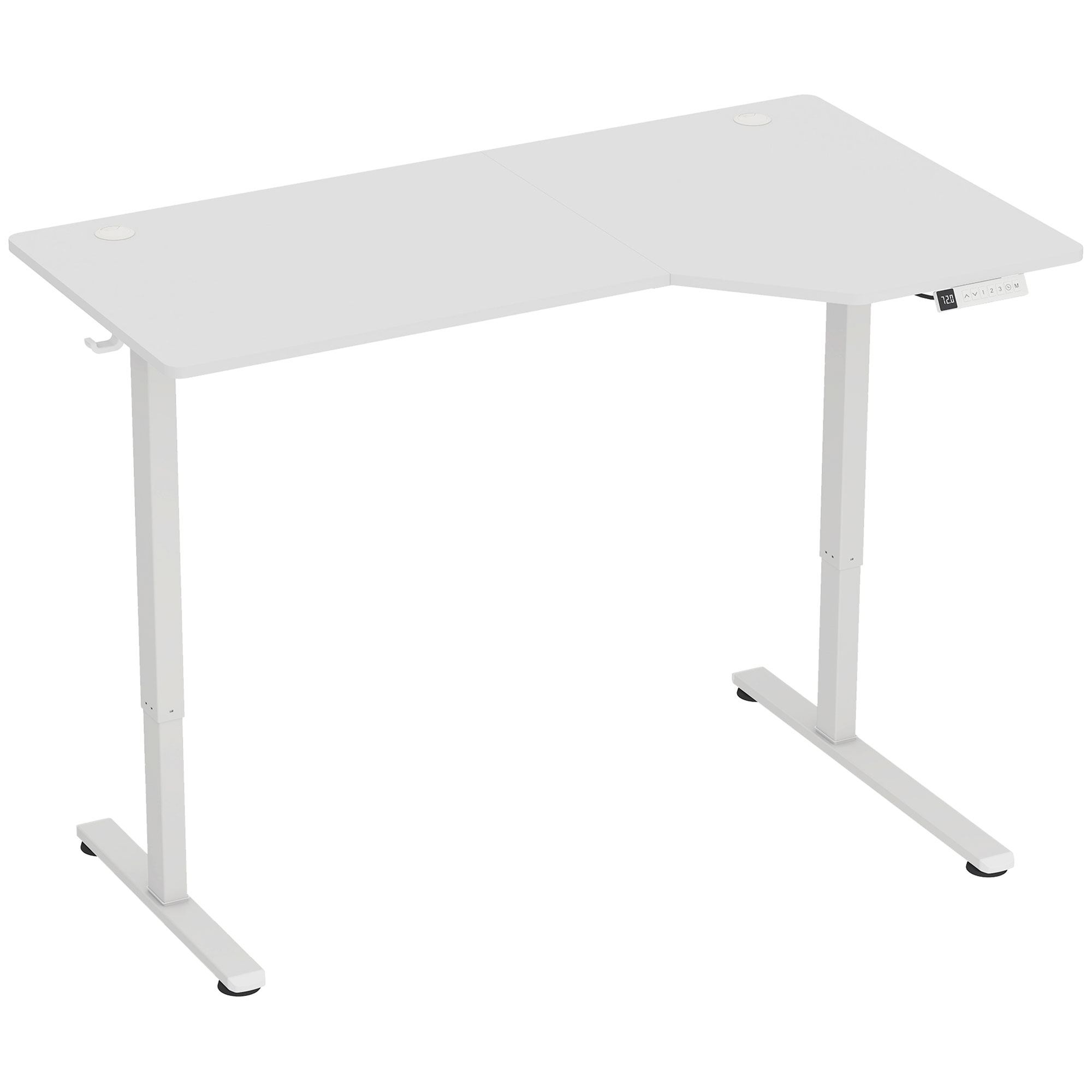 Elektrisks stūra rakstāmgalds ar 3 atmiņas pozīcijām, 140 x 80 x 72–120 cm