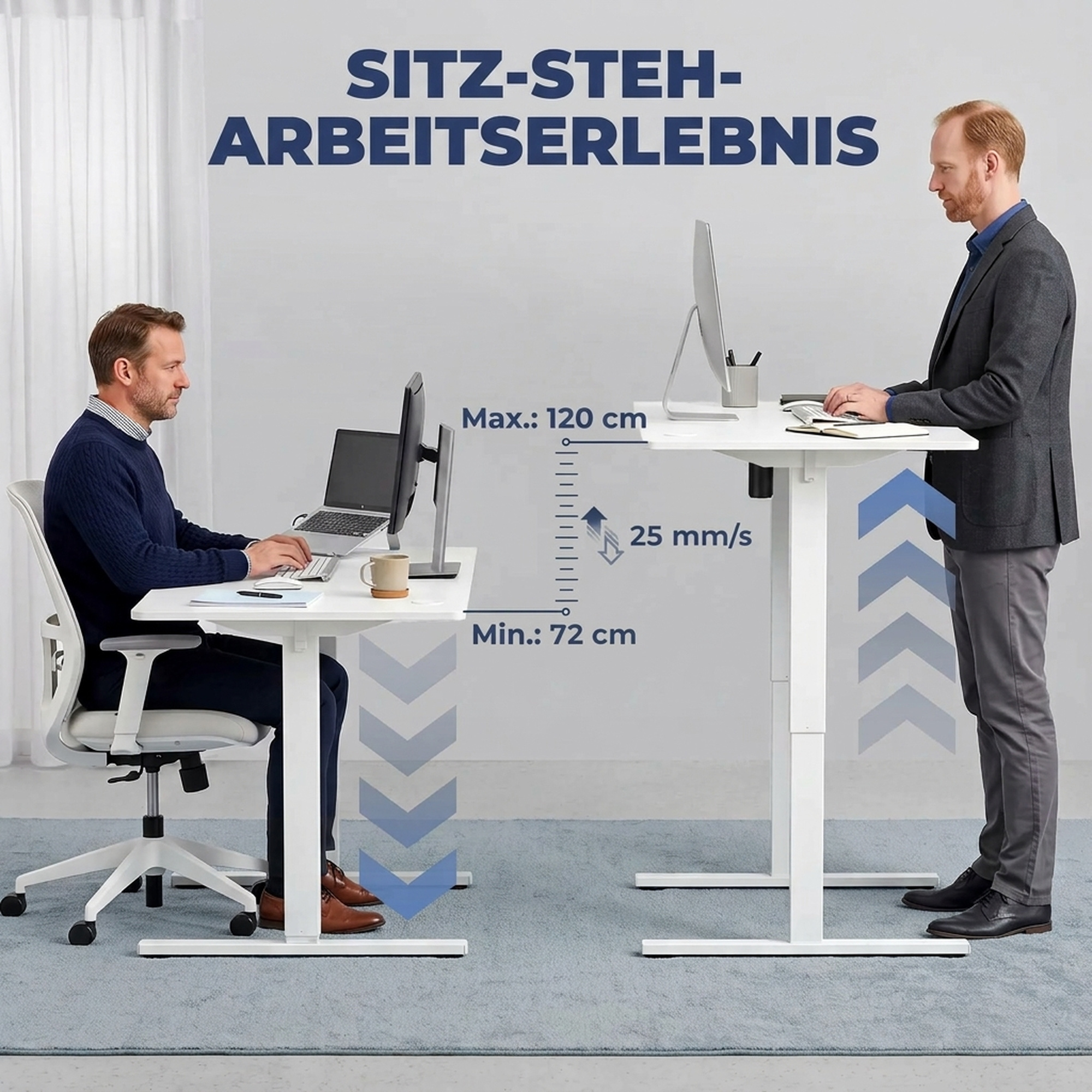 Elektrisks stūra rakstāmgalds ar 3 atmiņas pozīcijām, 140 x 80 x 72–120 cm 3