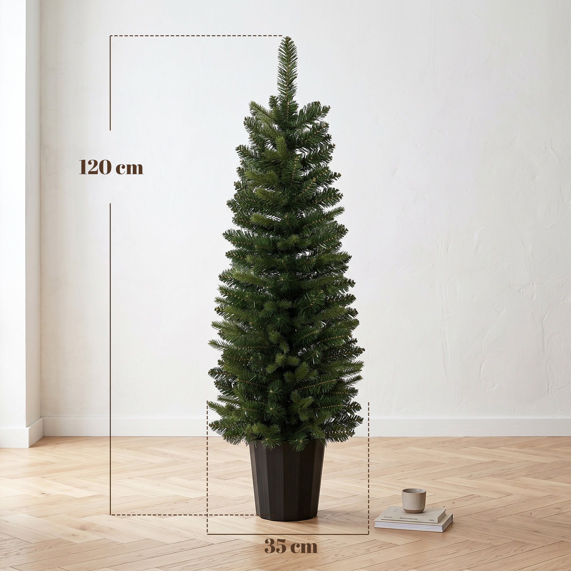 Dirbtinės kalėdinės eglutės su 170 šakelių galiukų, žalios, 120 cm, 2 vnt. 2