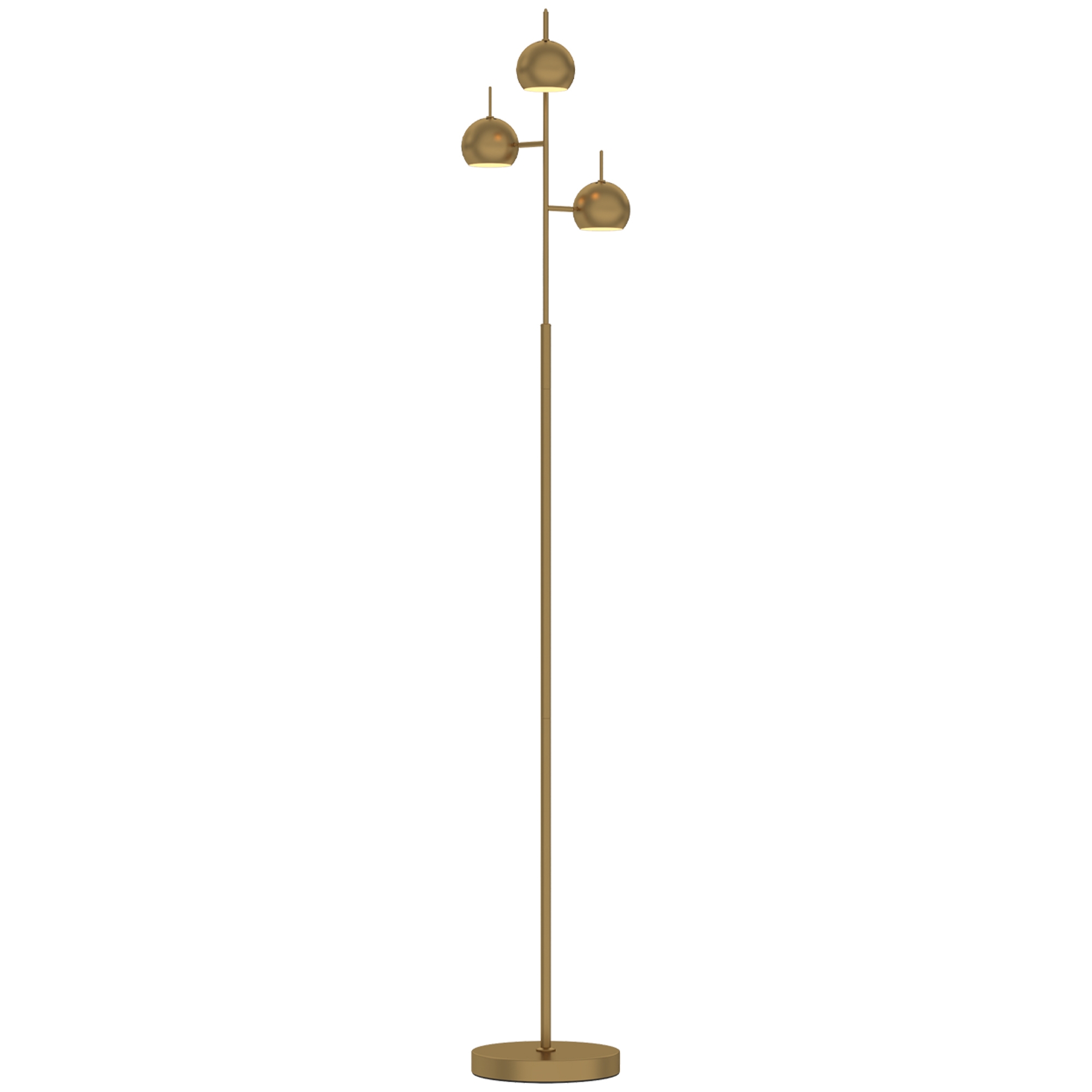 Stāvlampa ar 3 G9 ligzdām, zelta krāsā, 23 × 23 × 165 cm