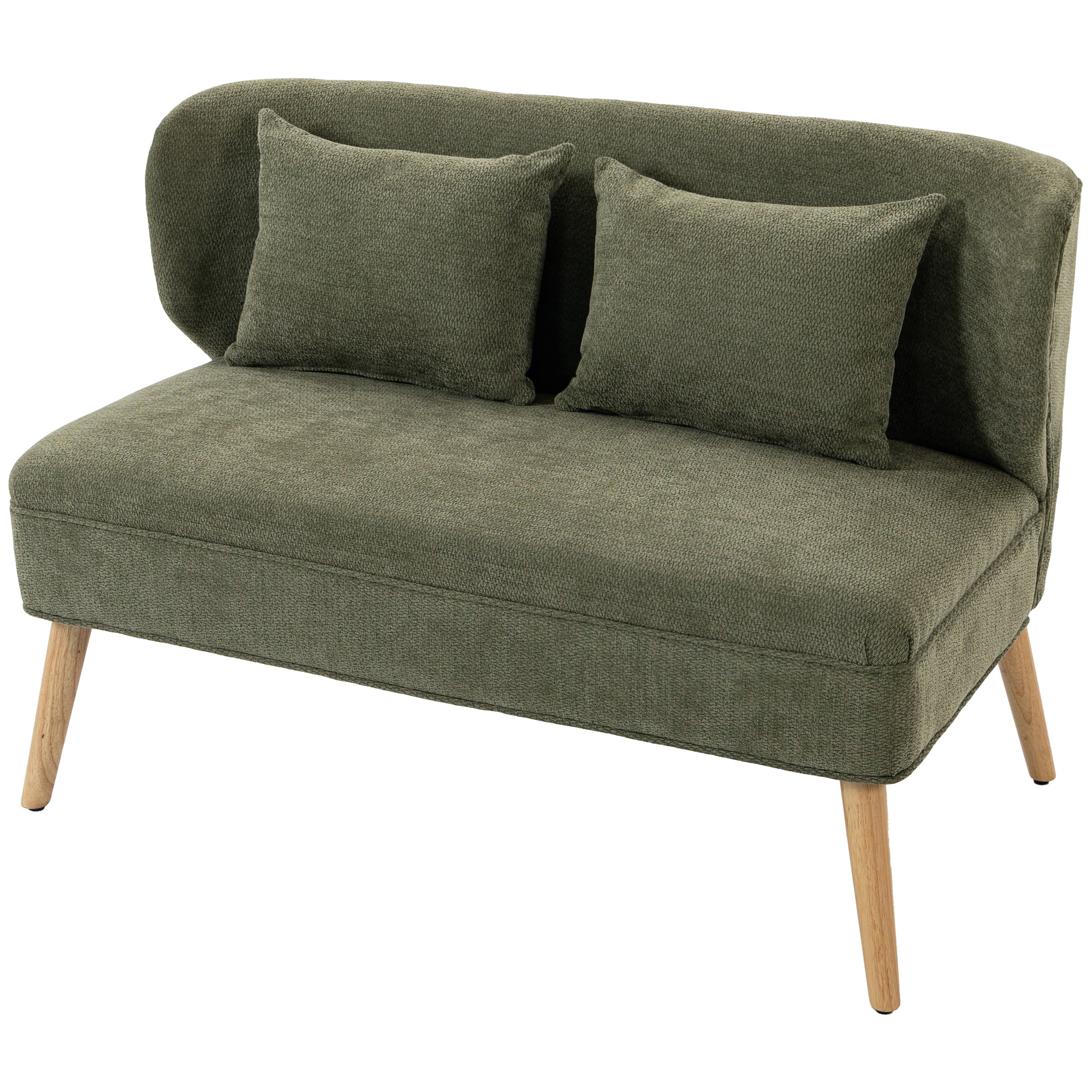 Dvivietė sofa su apmušalu, tamsiai žalia, 117 × 65 × 78,5 cm