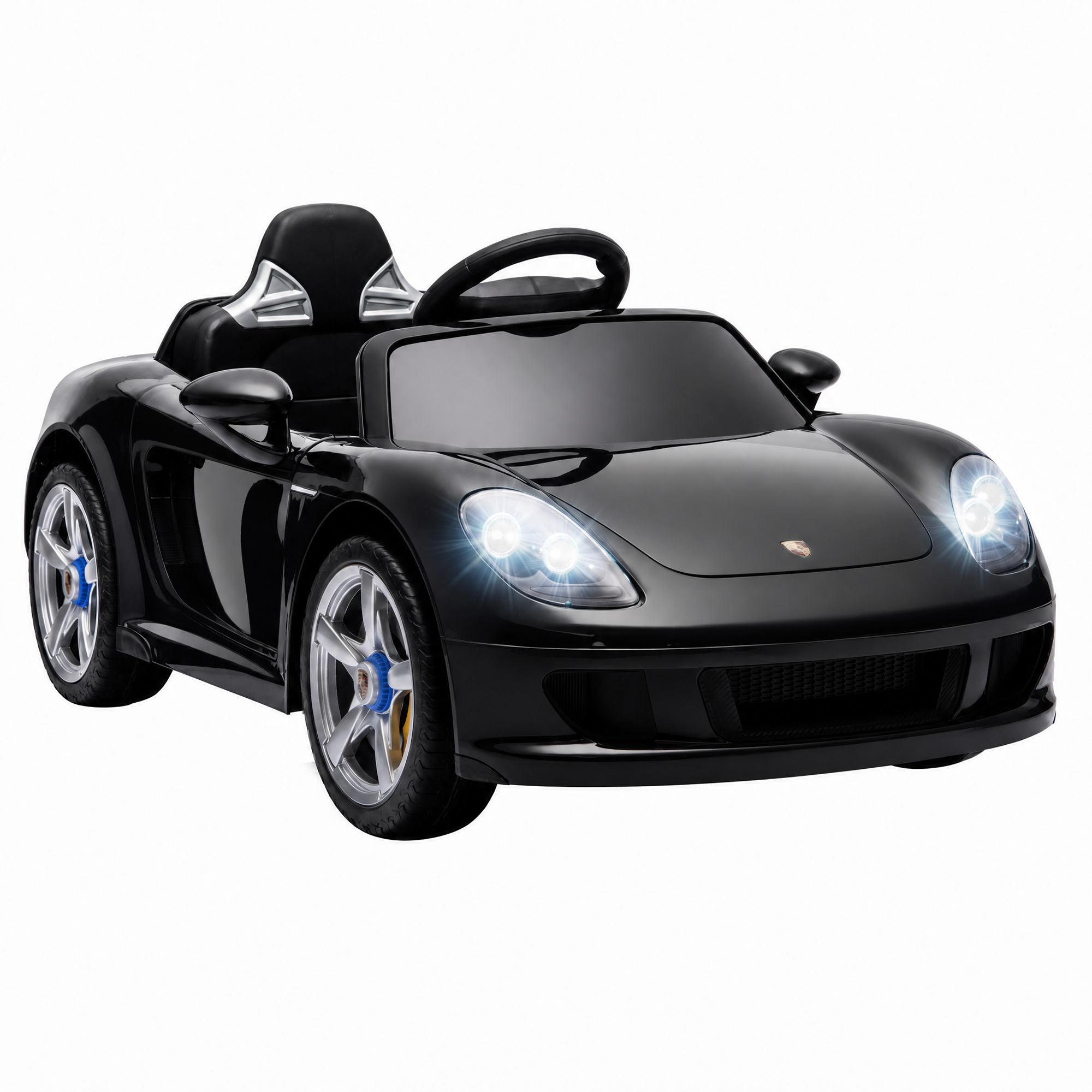 Vaikiškas elektromobilis Porsche Carrera GT, juodas, 111,1 × 59 × 45 cm