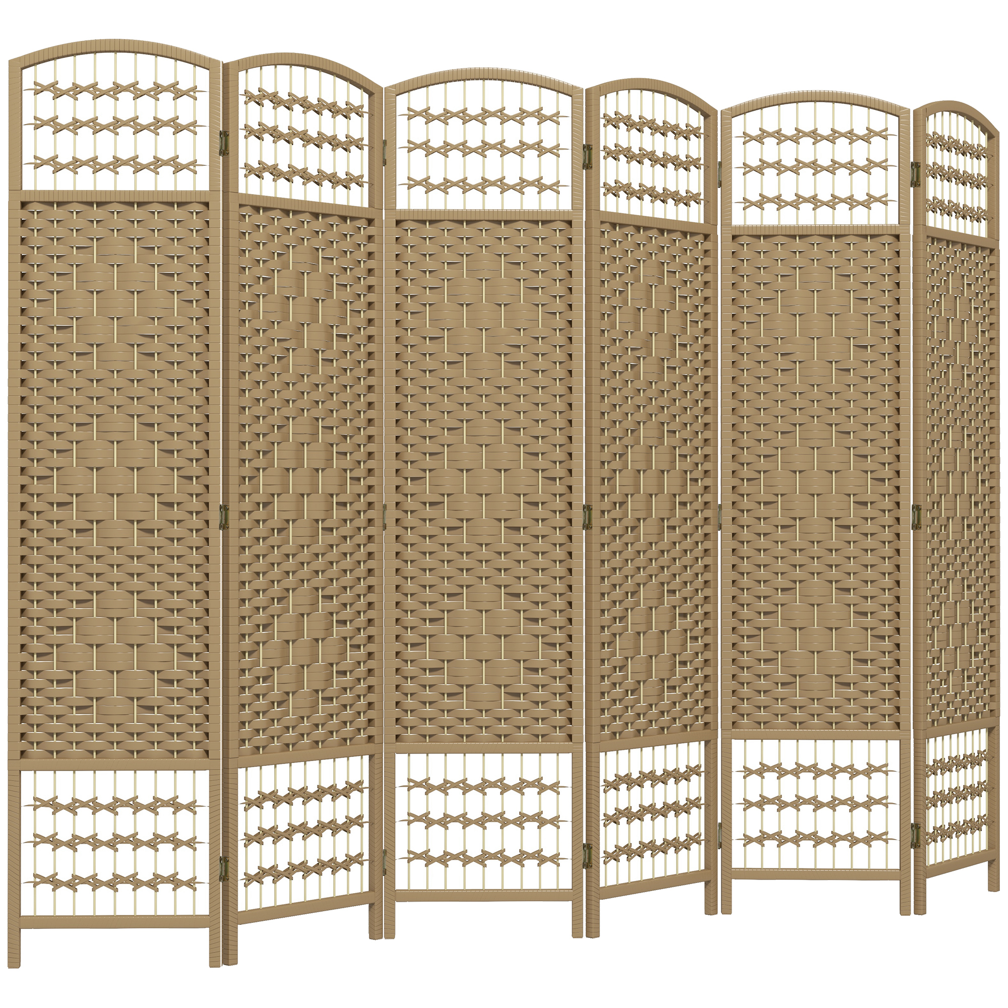 Saliekamais aizsegs, 6 daļas, dabīgā koka krāsā, 240 × 1,5 × 170 cm