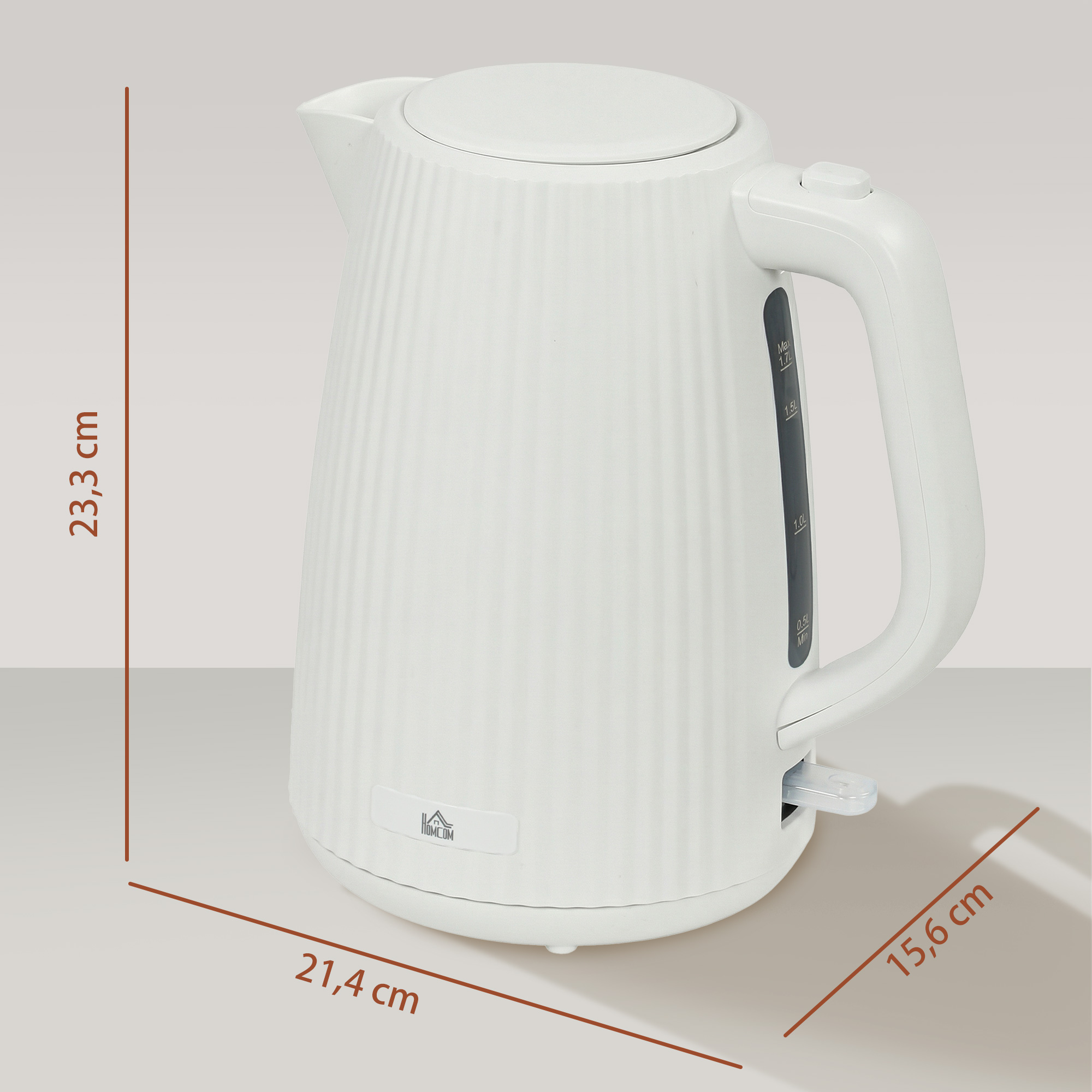 Elektrinis virdulys 1,7 l, 2200 W, kreminės baltos spalvos, 21,4 × 15,6 × 23,3 cm 2