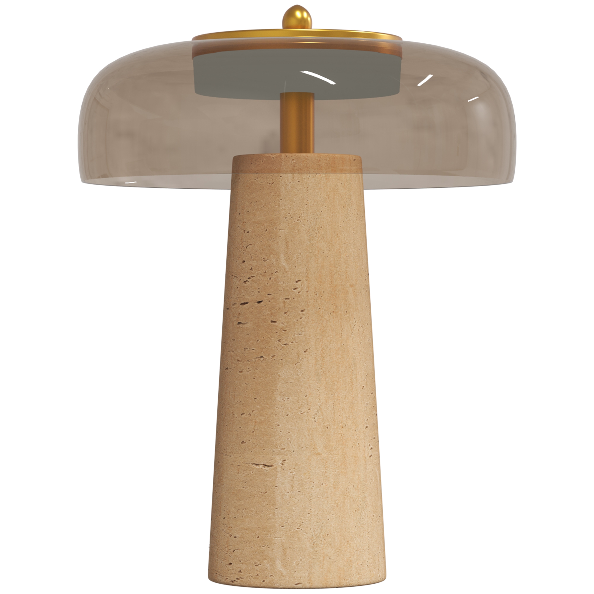 Galda LED lampa ar travertīna pamatni
