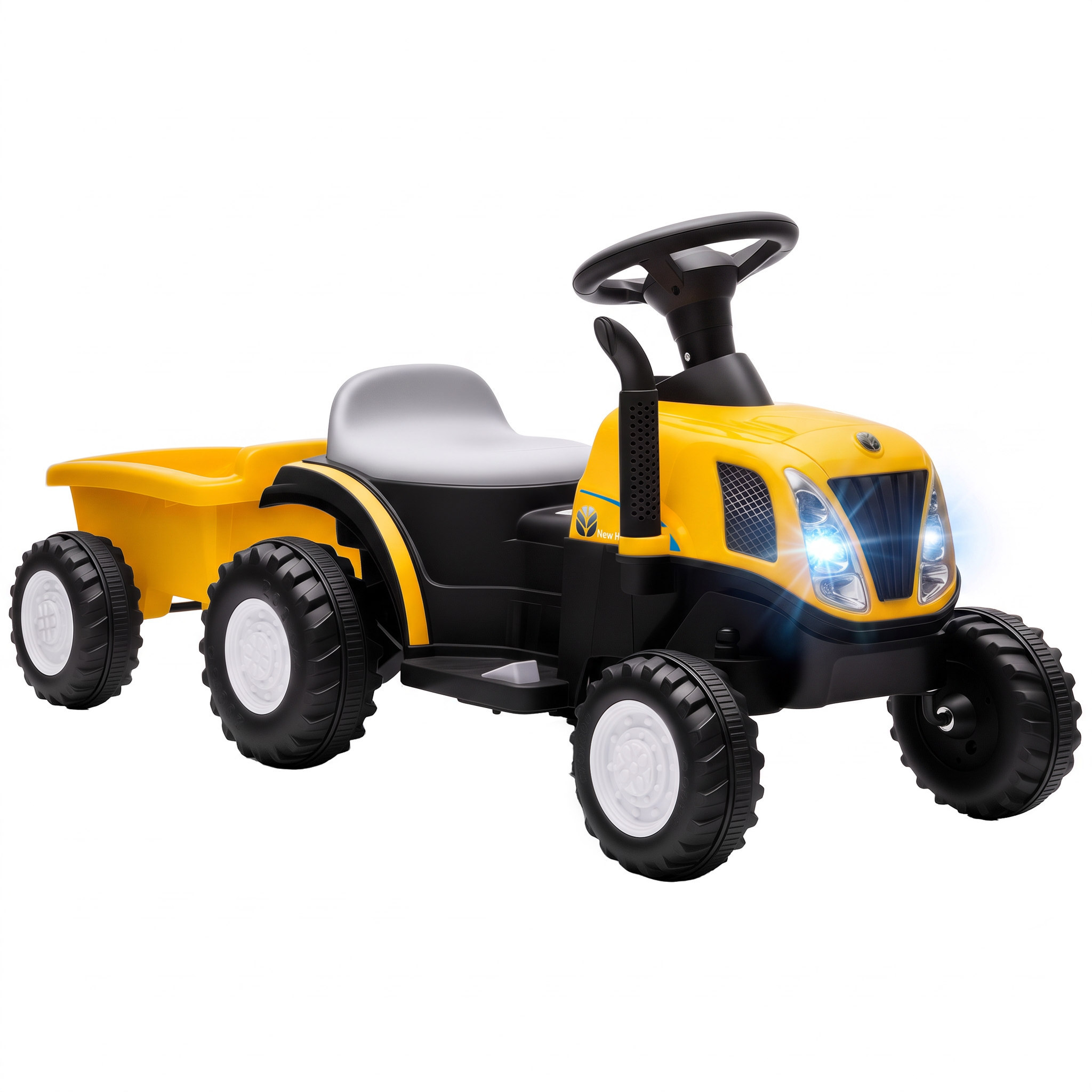 Bērnu elektriskais traktors ar noņemamu piekabi