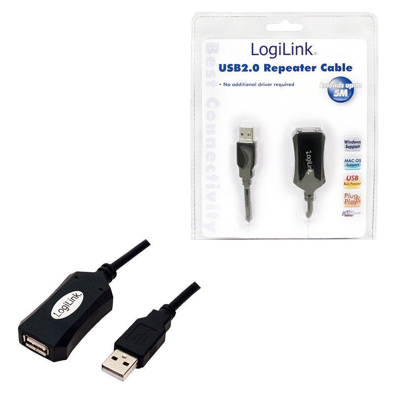 Kompiuterio laidas logilink ua0001a, usb-a, 5 m