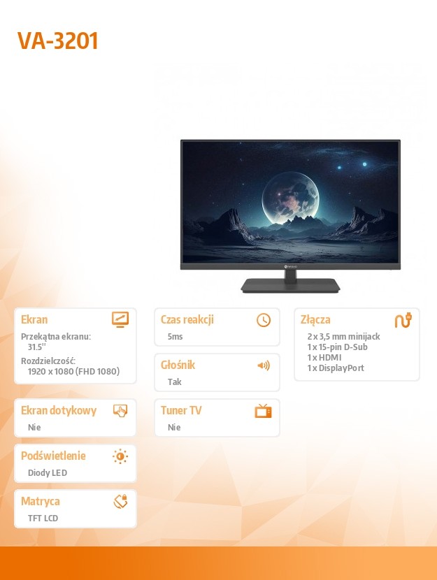 Monitorius lcd monitorius - ag neovo - va-3201 - 24 coliai - fhd 1080p - 60 hz - juodas