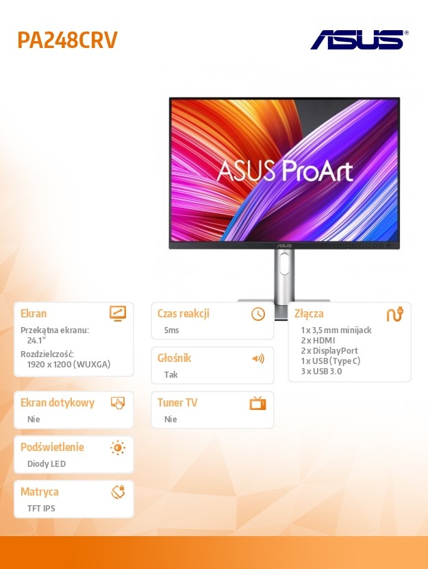 Monitorius asus proart pa248crv, 24