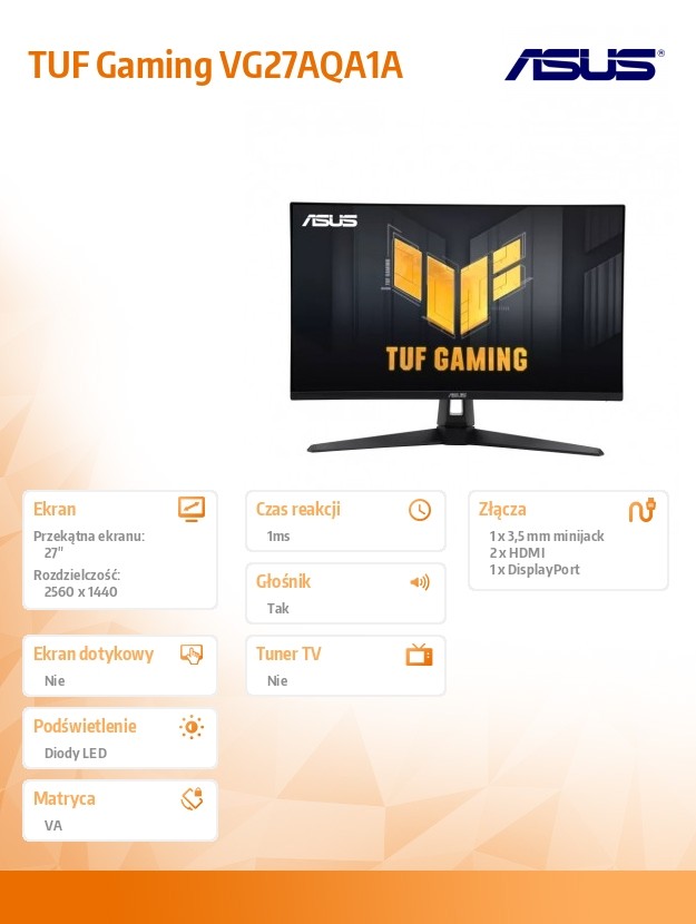 Monitorius asus vg27aqa1a, 27