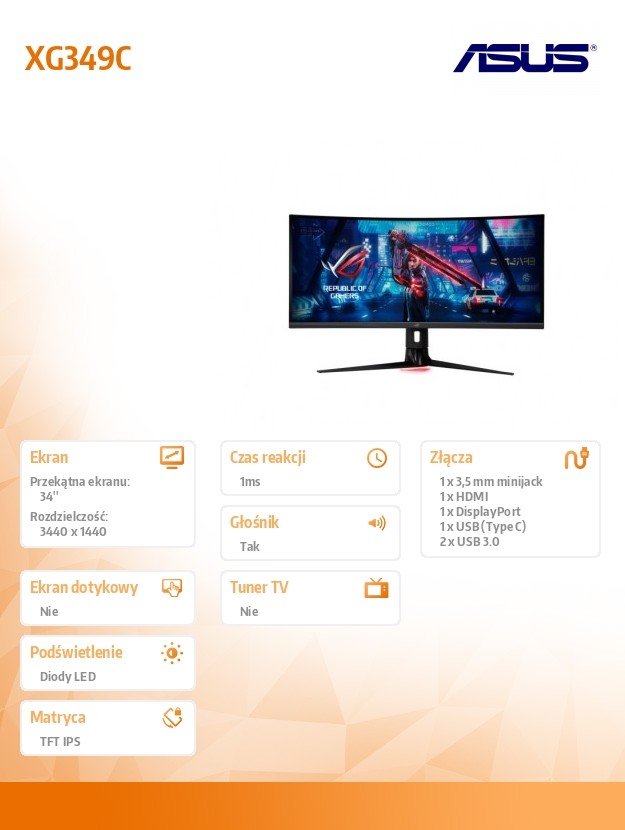 Monitorius asus 90lm06v0-b01a70, 34.1