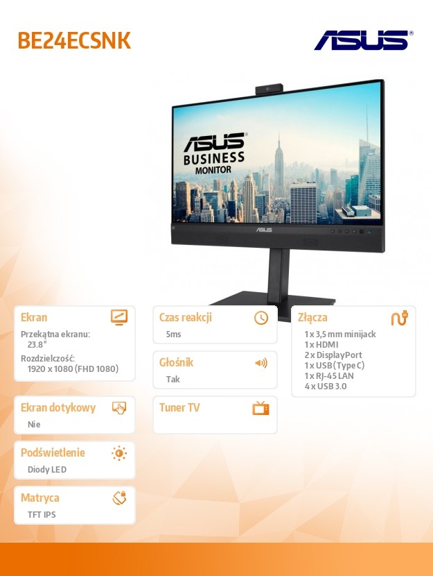 Monitorius asus 90lm05m1-b0a370, 23.8